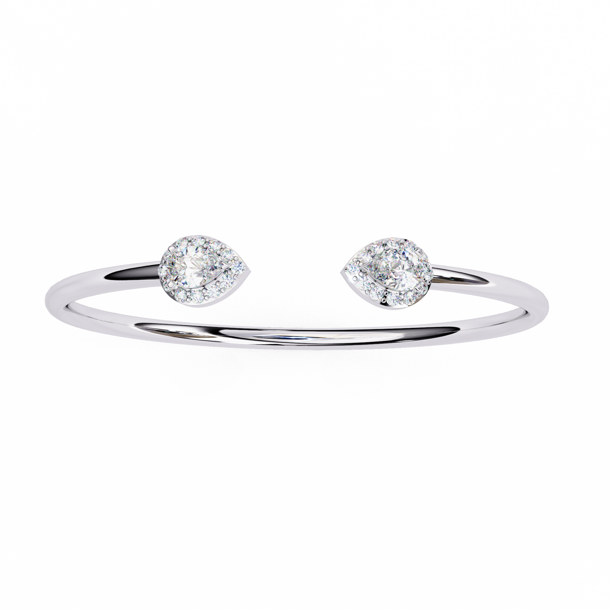 Premium Round + Pear Diamond Bracelet – Elegant Diamond-Studded Gold Bracelet