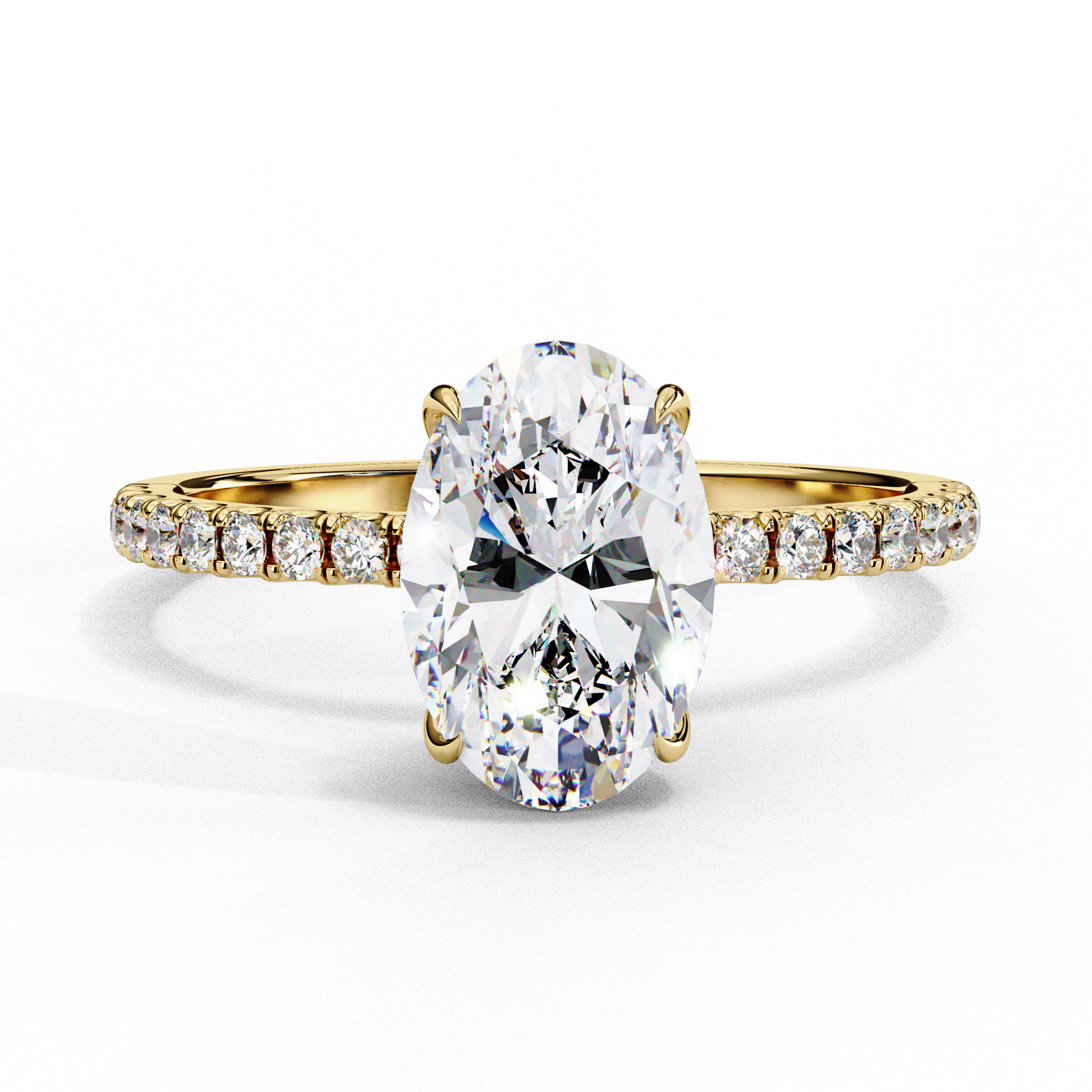 Dazzling Elegance Oval Solitaire Lab Grown Diamond Ring – Timeless Beauty in Gold