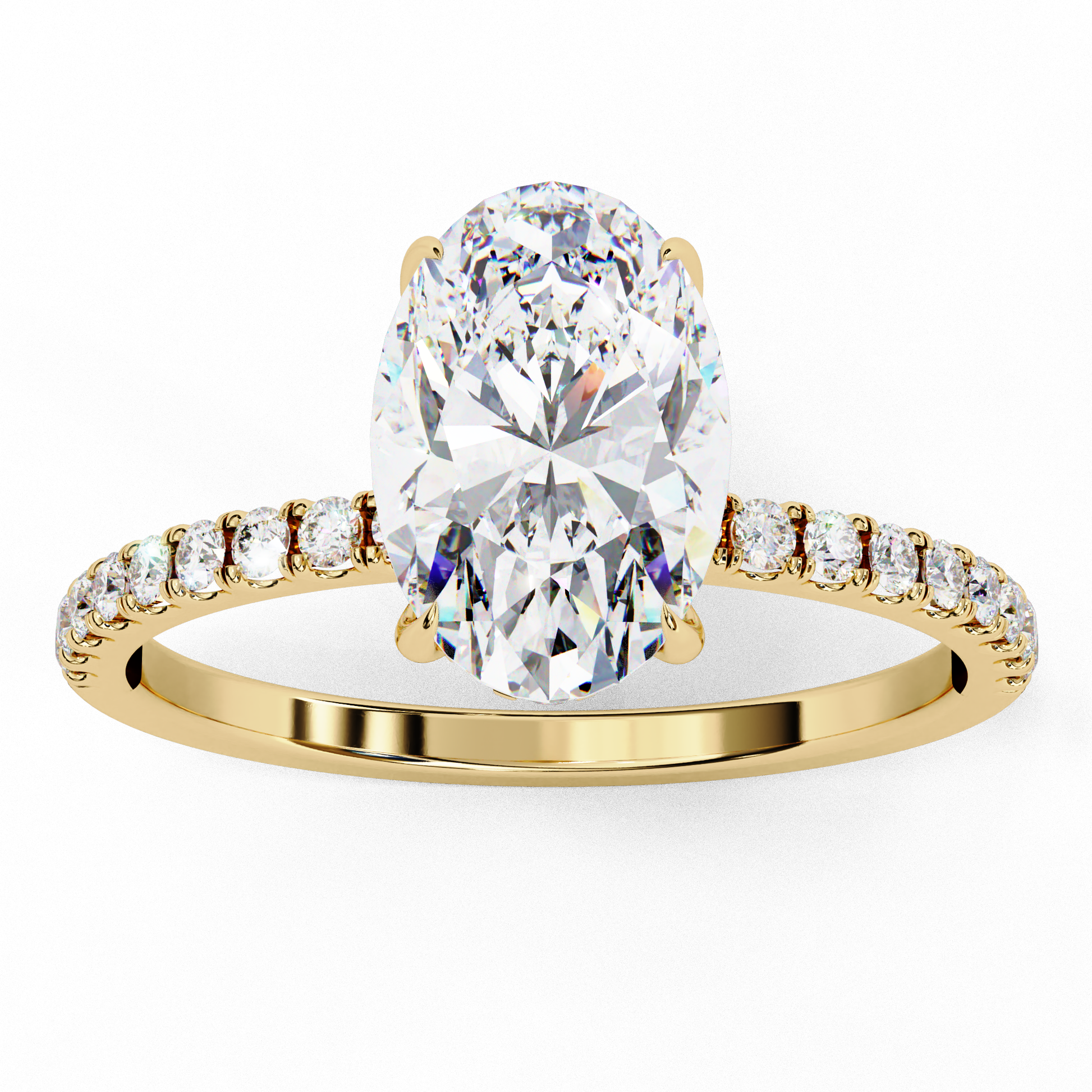 Dazzling Elegance Oval Solitaire Lab Grown Diamond Ring – Timeless Beauty in Gold