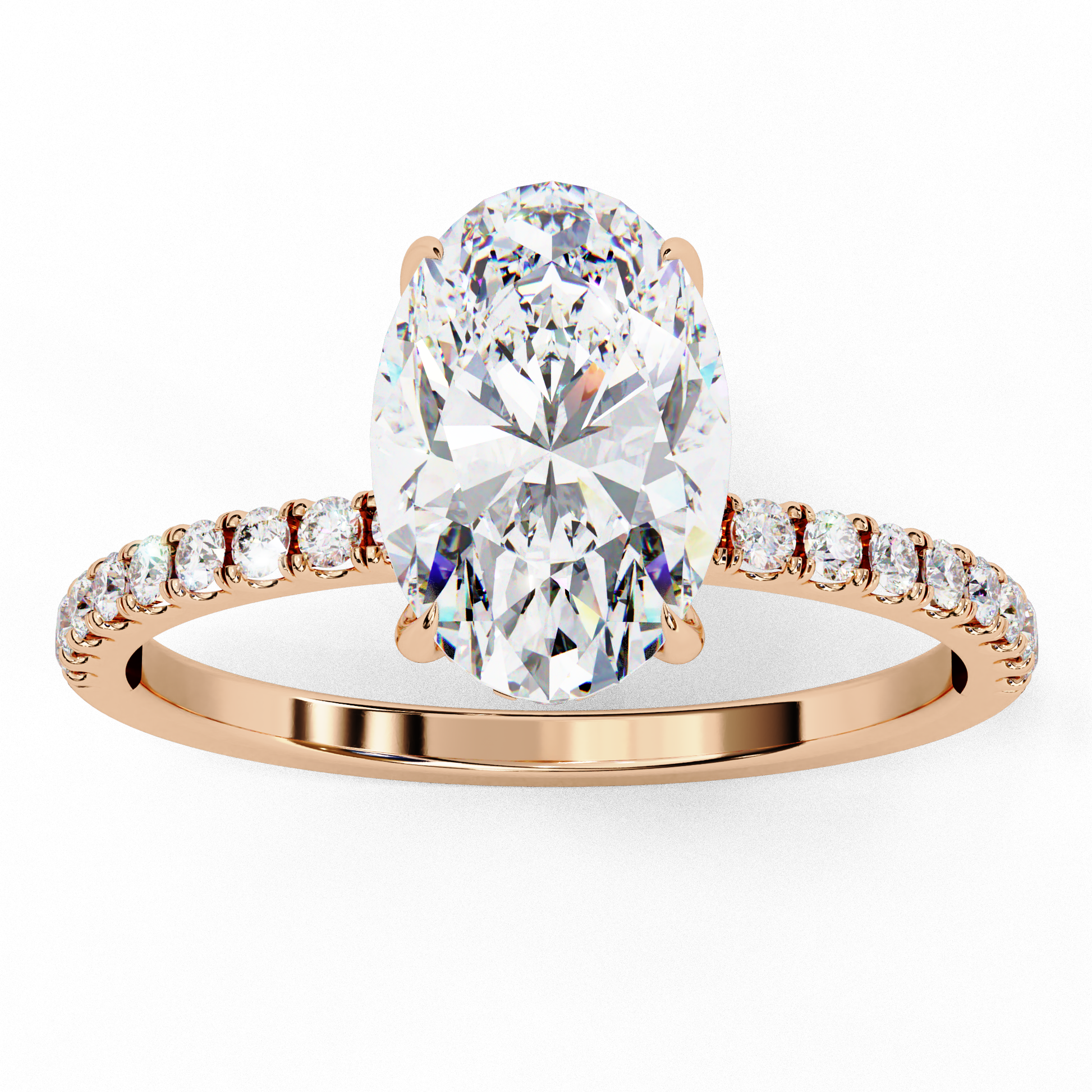 Dazzling Elegance Oval Solitaire Lab Grown Diamond Ring – Timeless Beauty in Gold