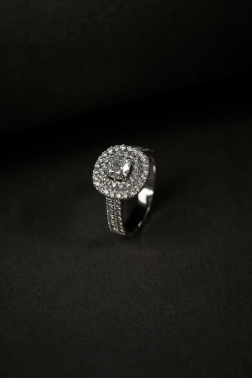 Cushion Double Halo Ring