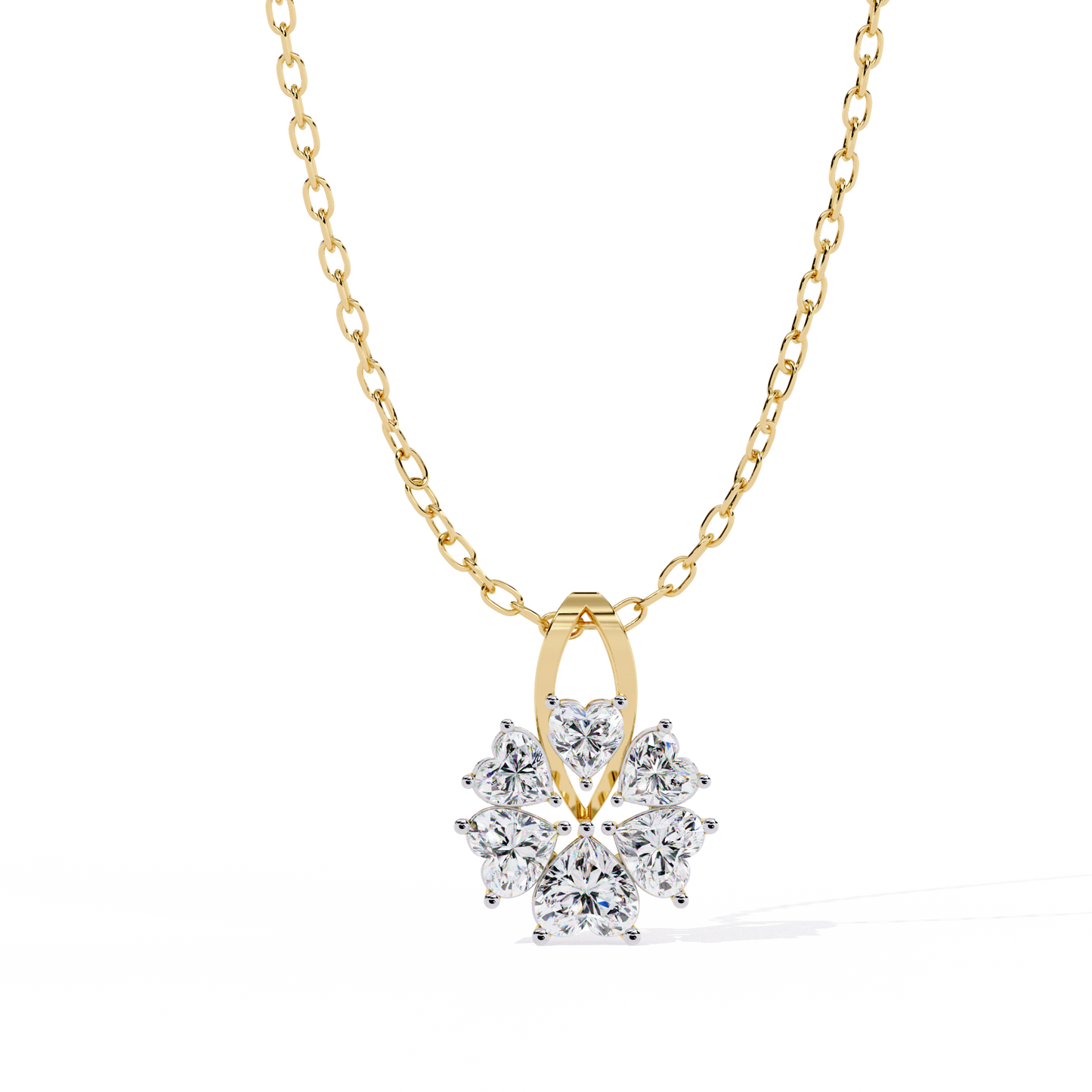 Heart shape lab grown diamond pendant with floral design for women – buy online in India
