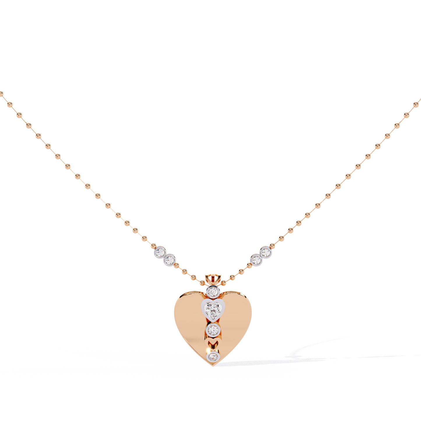 White gold heart pendant for women with lab grown diamonds – at best price in India
