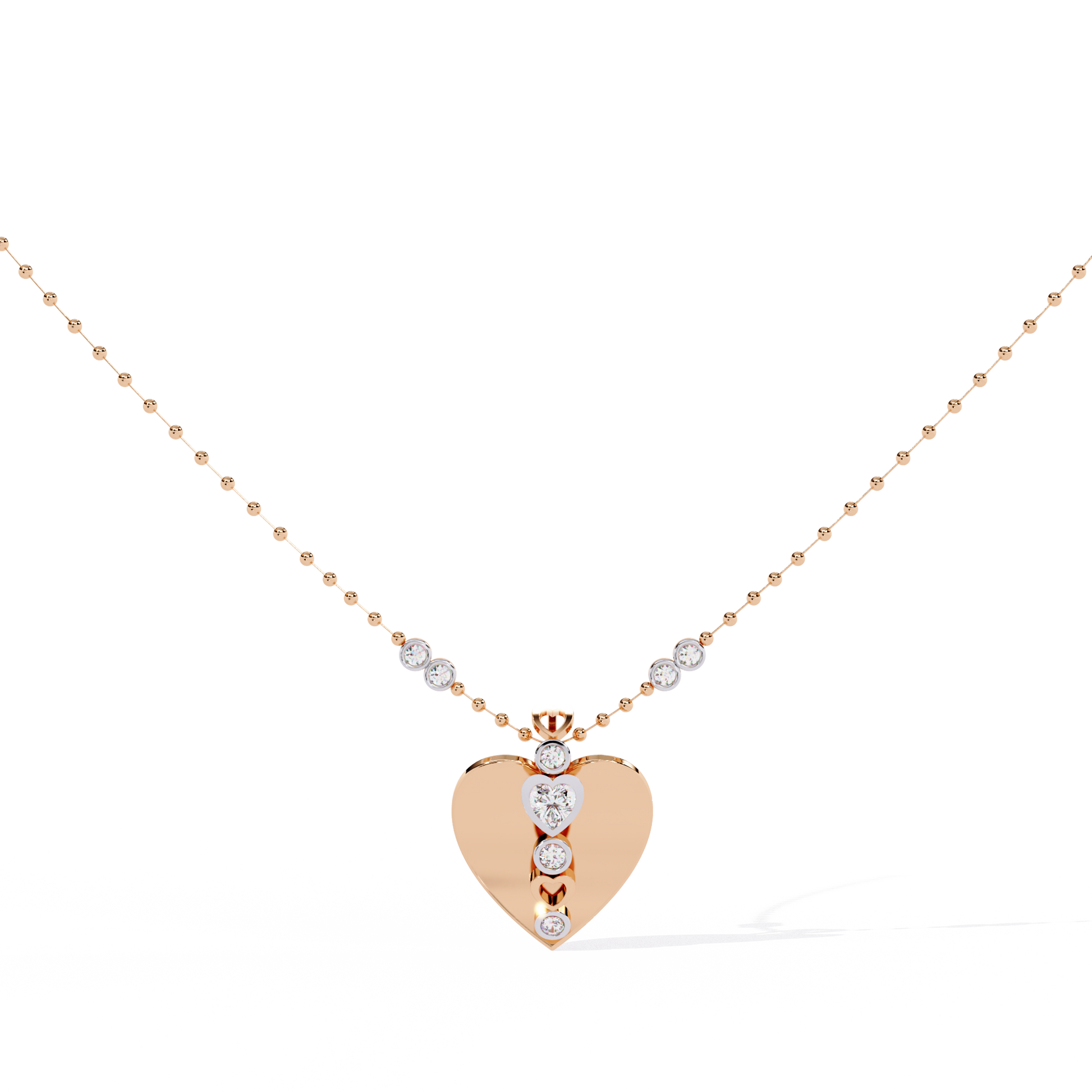 White gold heart pendant for women with lab grown diamonds – at best price in India