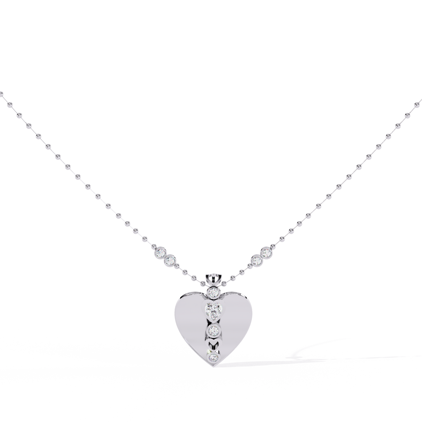 Lab grown diamond pendant in white gold – India online jewelry