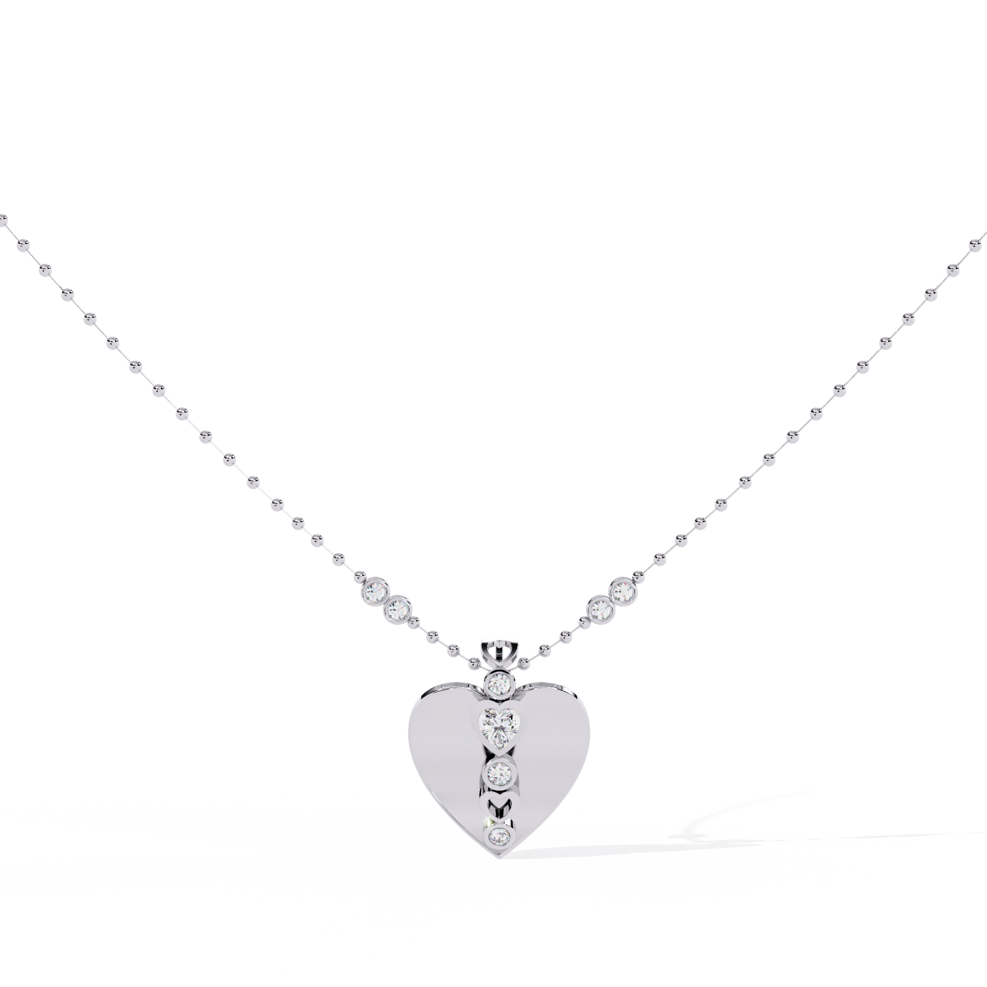 Lab grown diamond pendant in white gold – India online jewelry