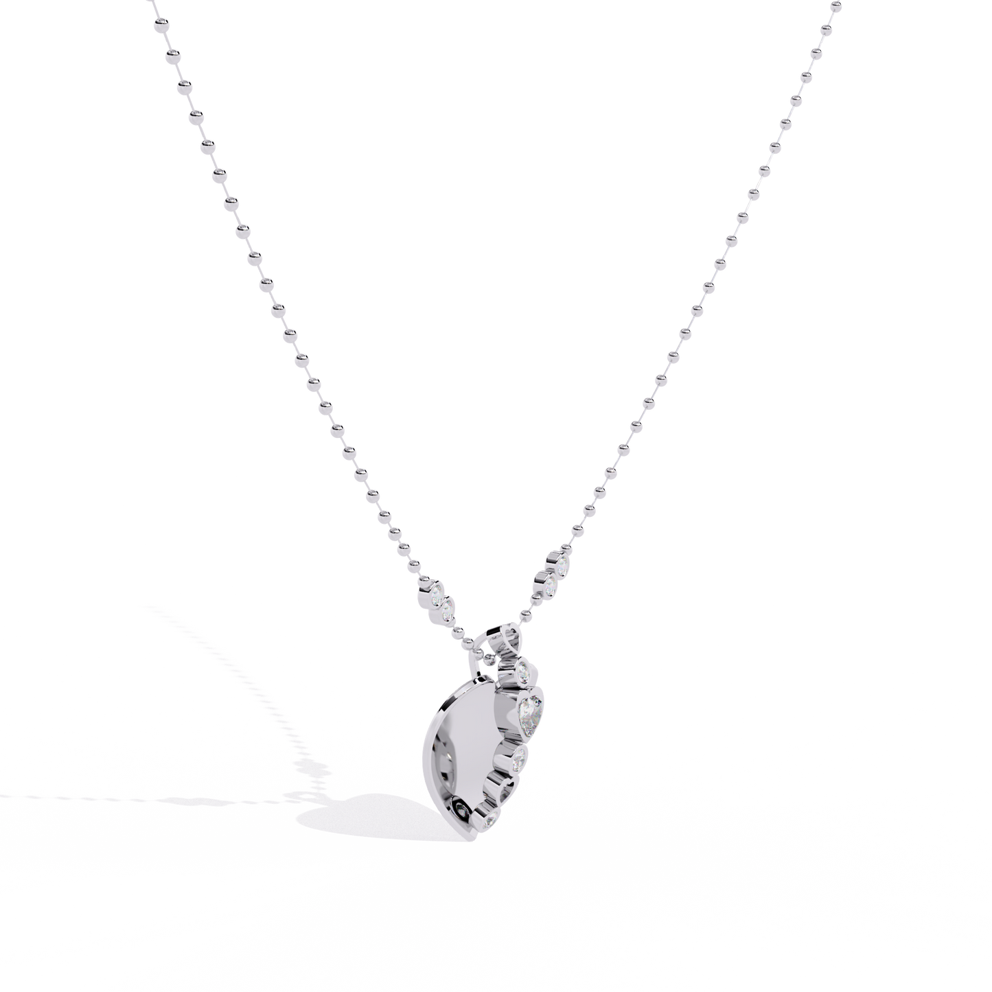 Shop lab grown diamond pendant for women – white gold heart pendant India online