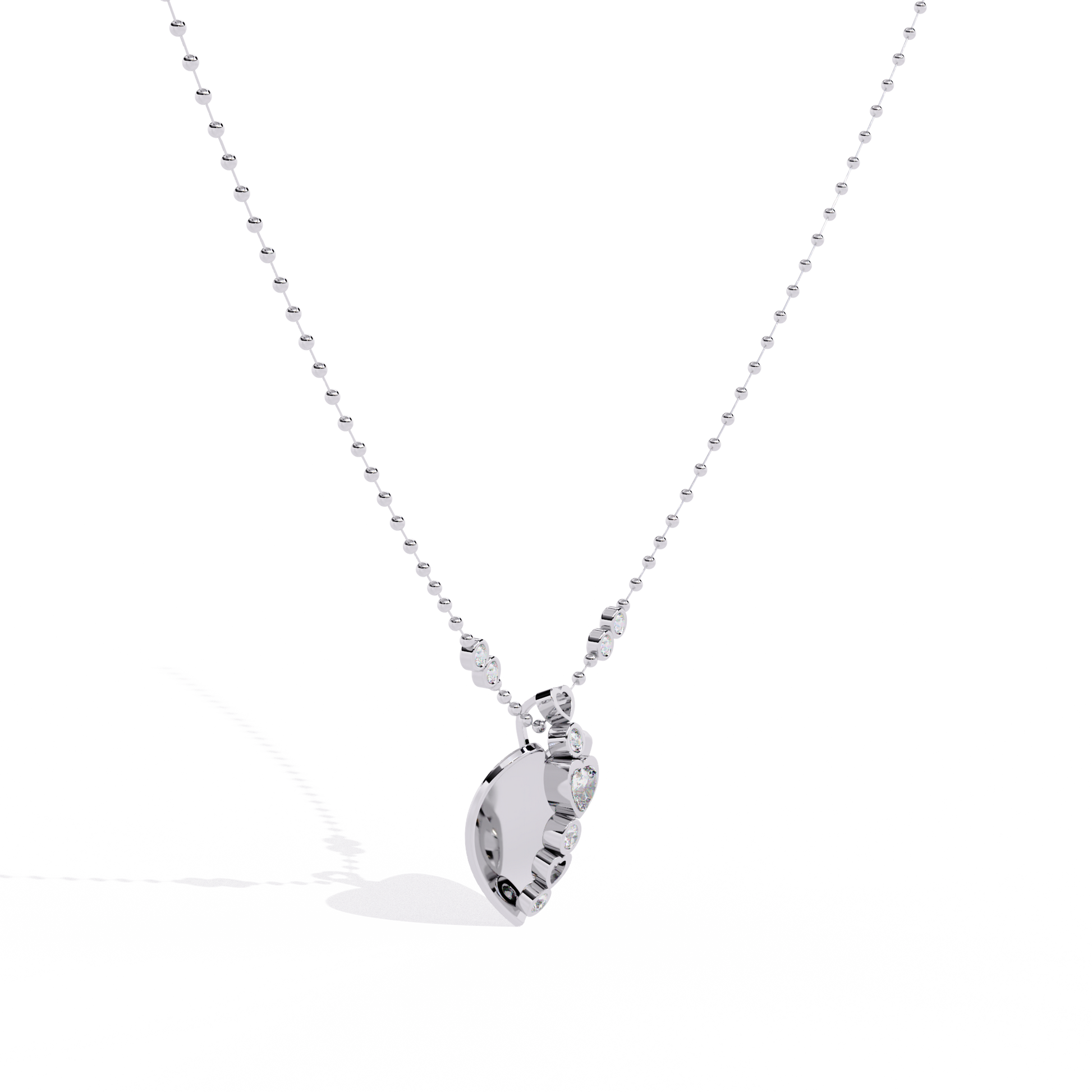 Shop lab grown diamond pendant for women – white gold heart pendant India online