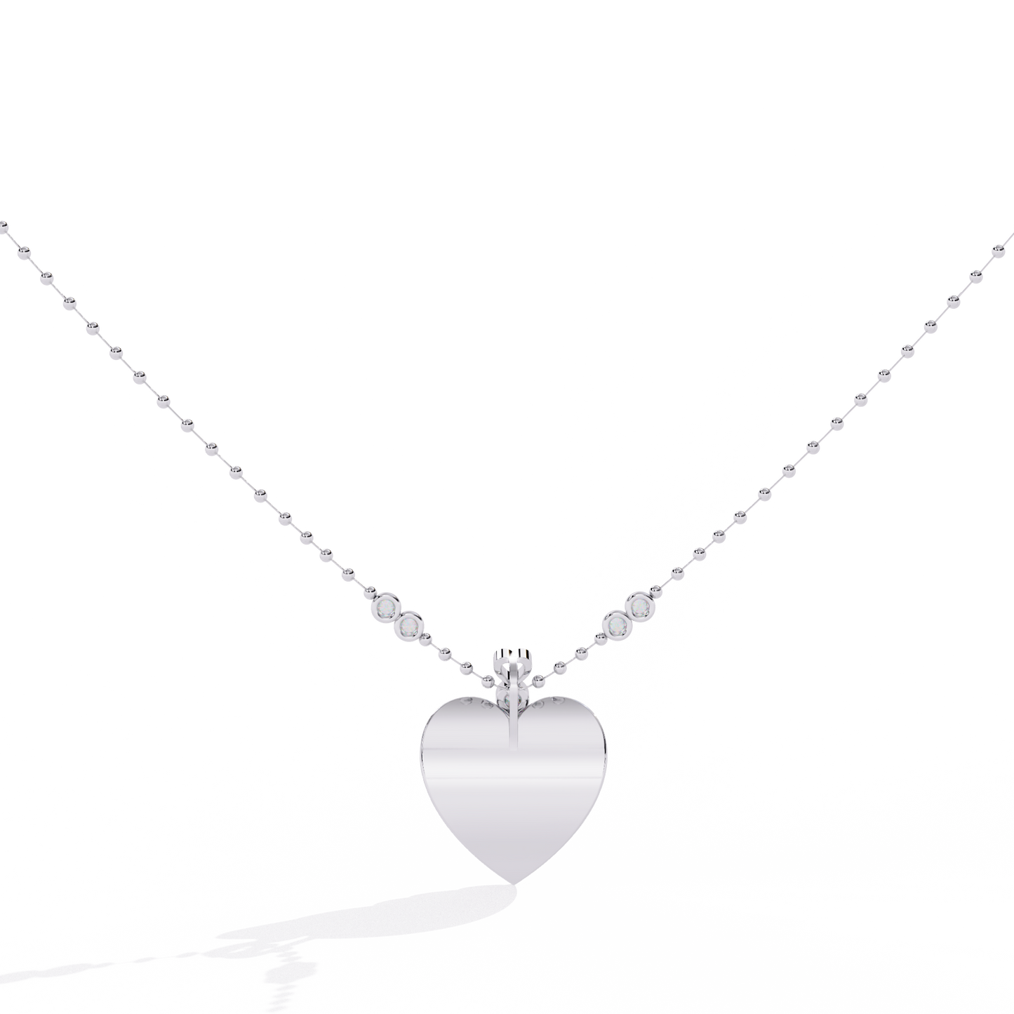 White gold heart pendant with lab grown diamonds – available online India