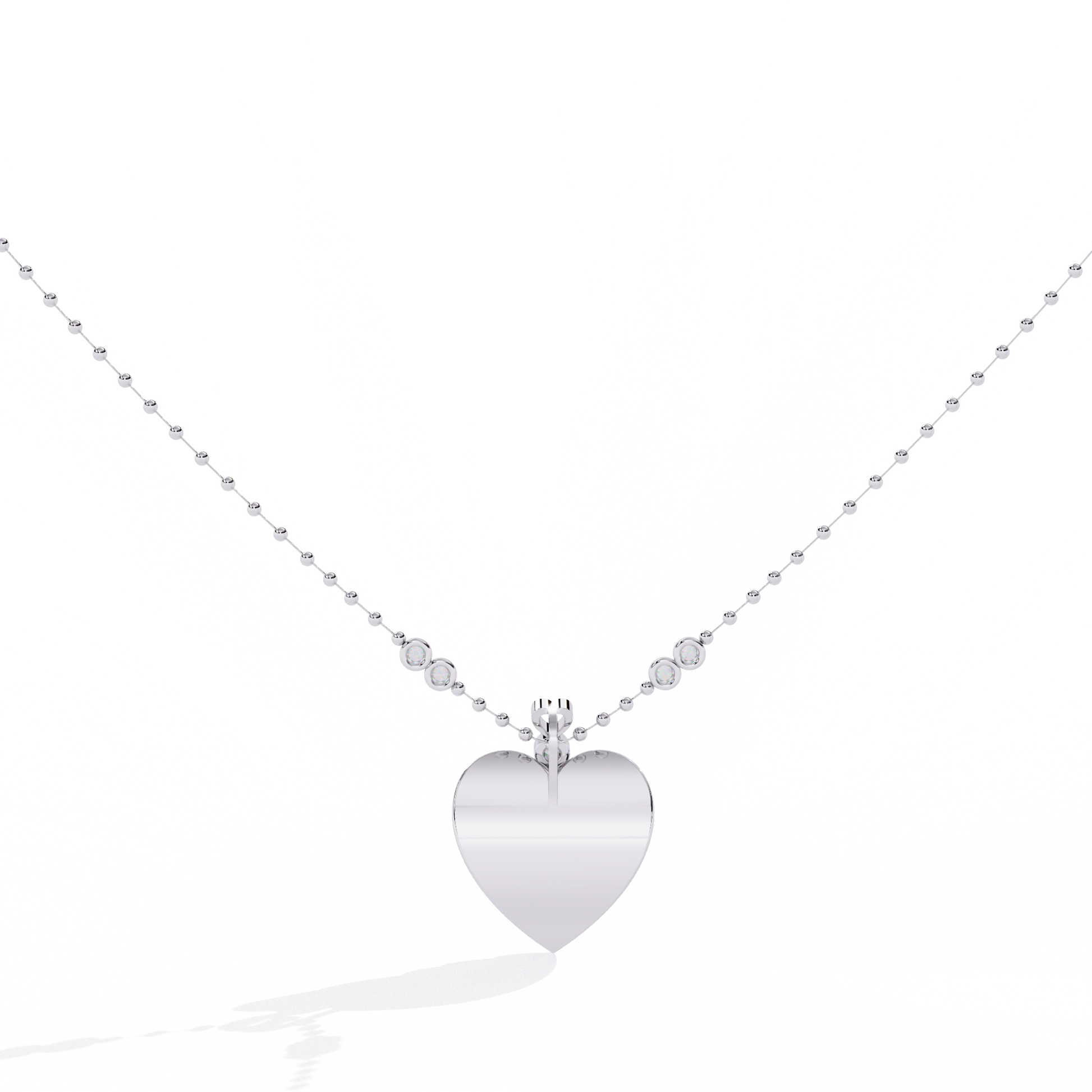 White gold heart pendant with lab grown diamonds – available online India