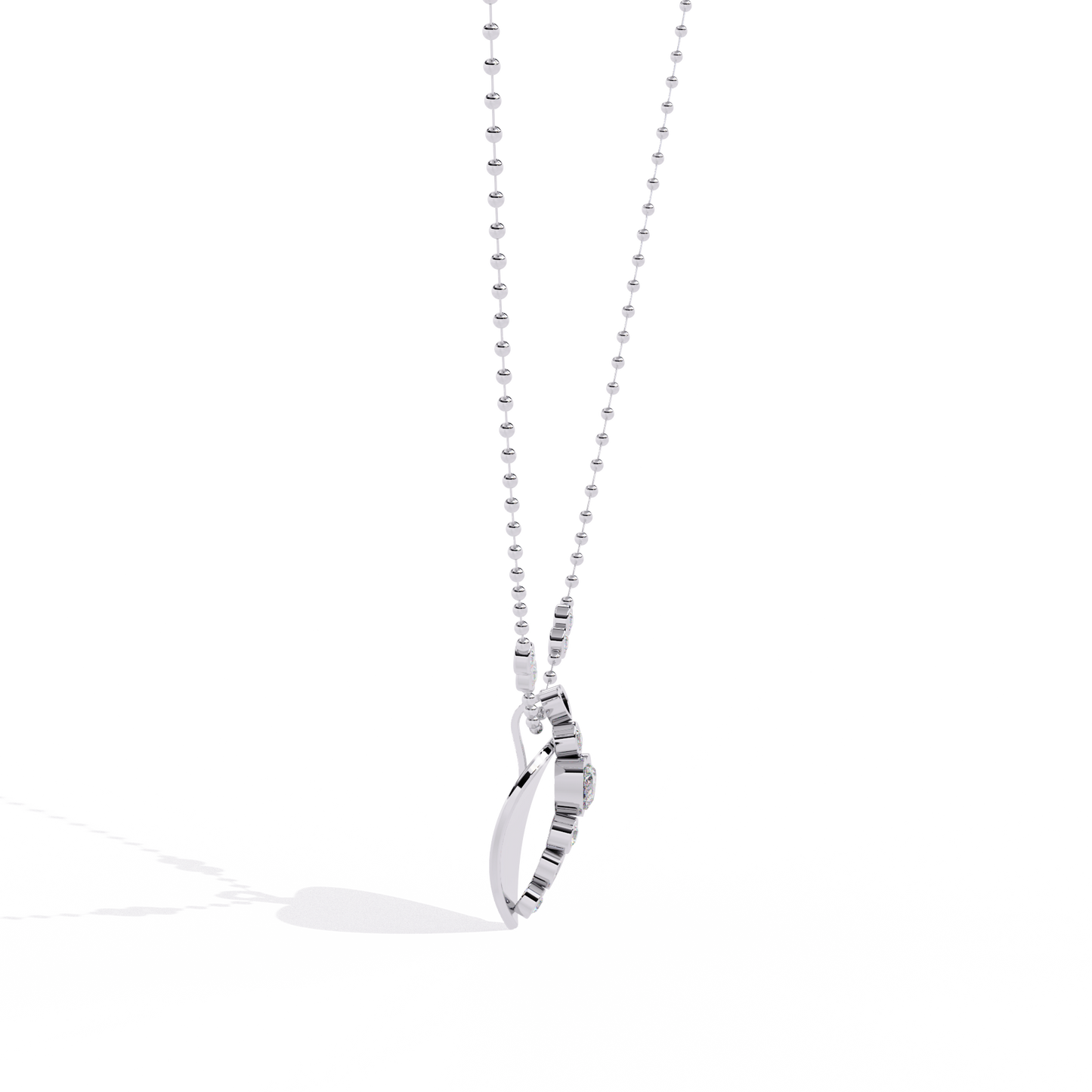 Lab grown diamond white gold heart pendant – online for women in India