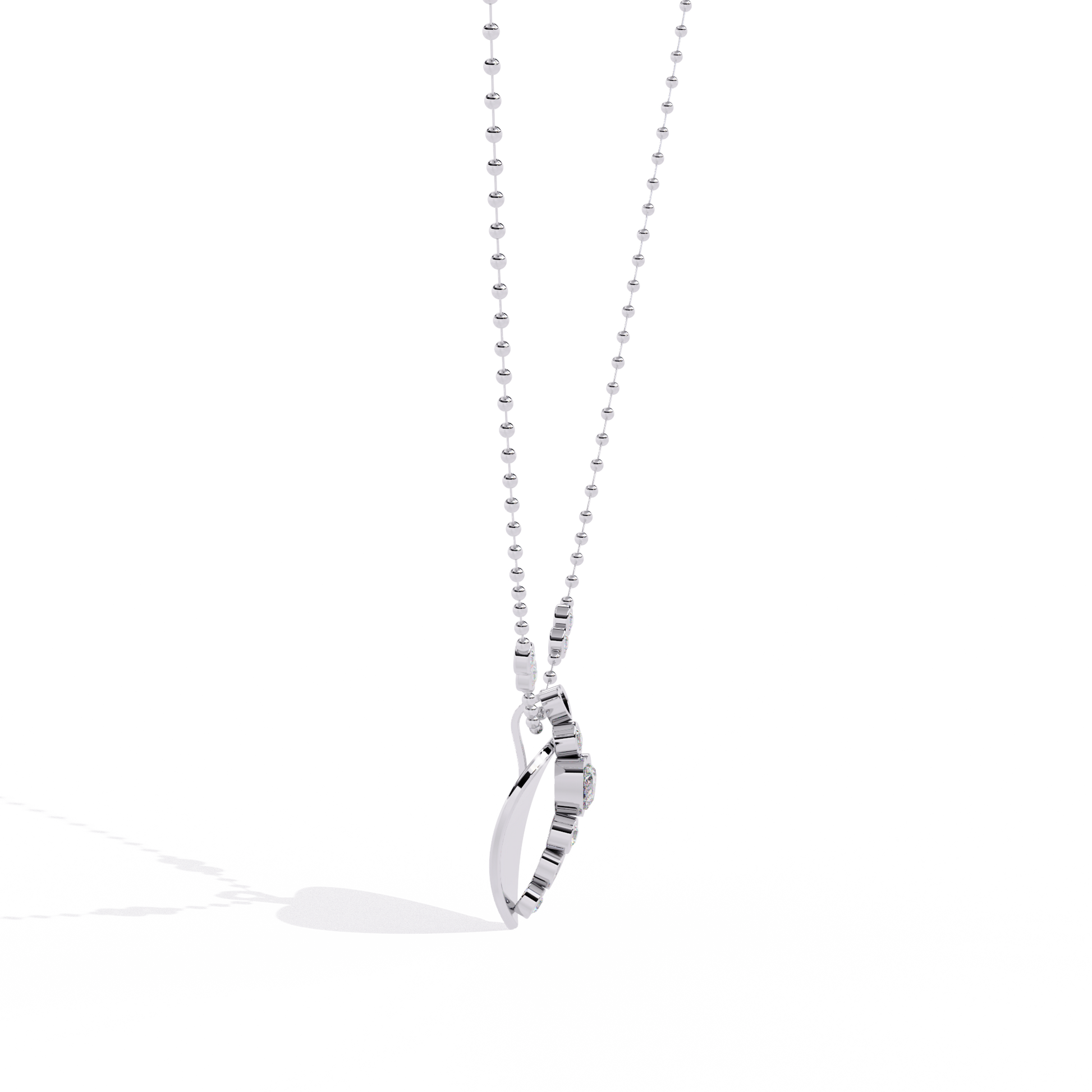 Lab grown diamond white gold heart pendant – online for women in India