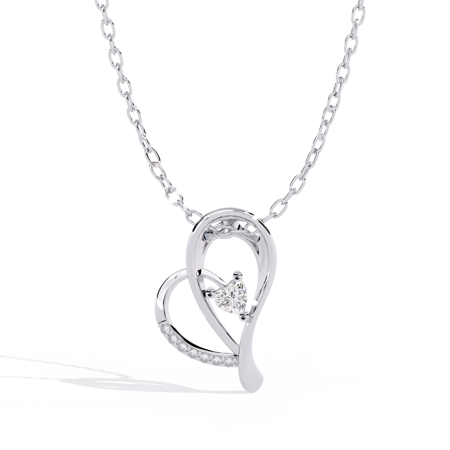 Heart solitaire lab grown diamond pendant for women – latest designs in India