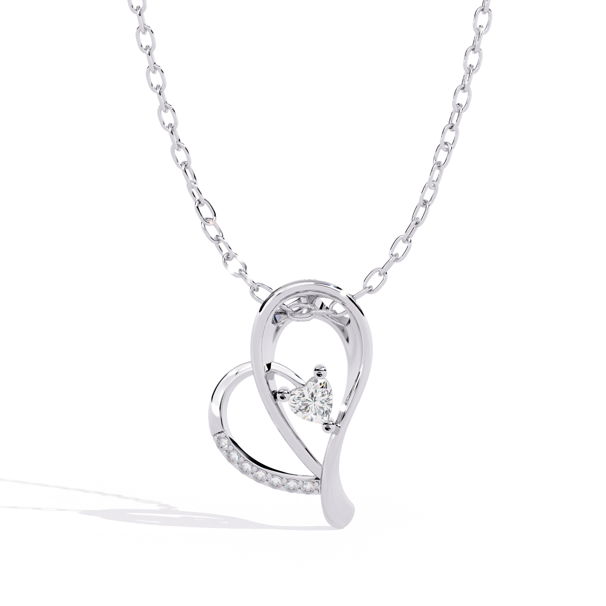 Heart solitaire lab grown diamond pendant for women – latest designs in India