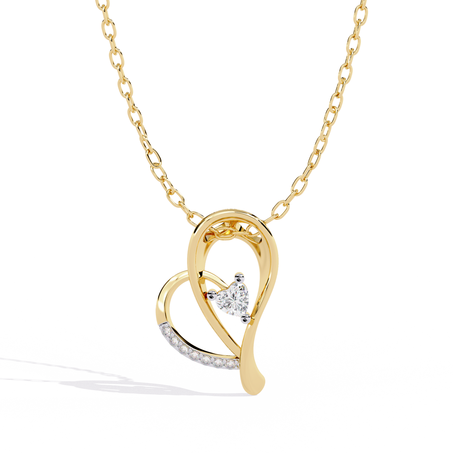 Elegant lab grown diamond pendant for women in India with heart design – perfect gift online