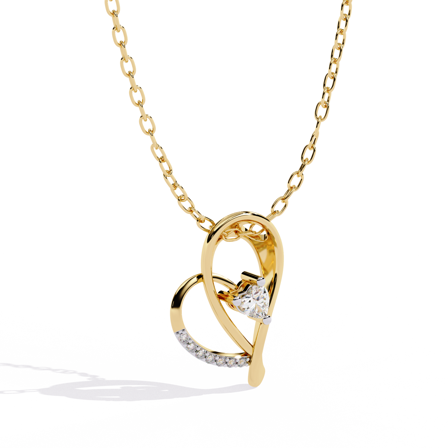 Solitaire diamond pendant made with lab grown diamond, for sale online in India
