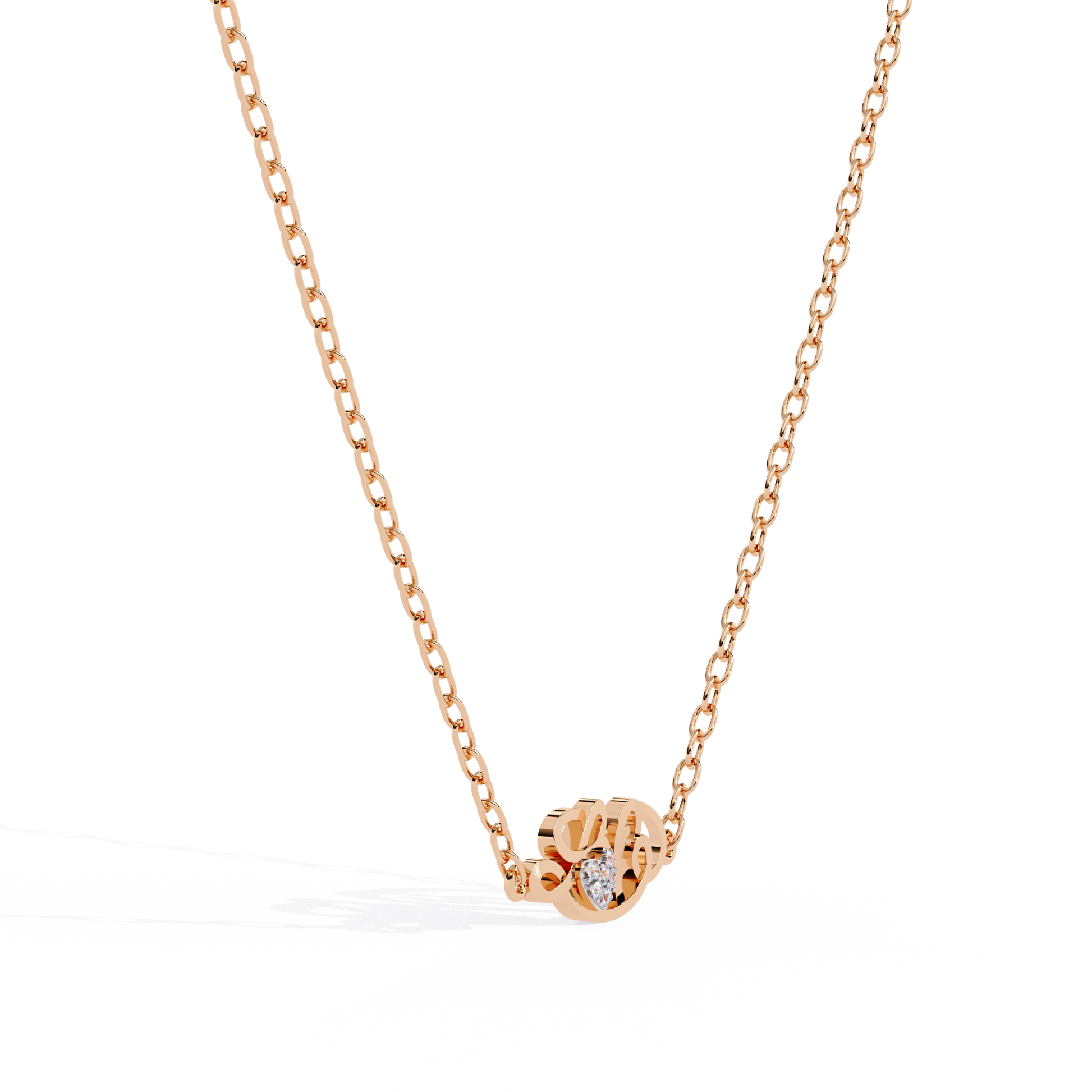 Buy rose gold lab grown diamond solitaire pendant in India – perfect for women