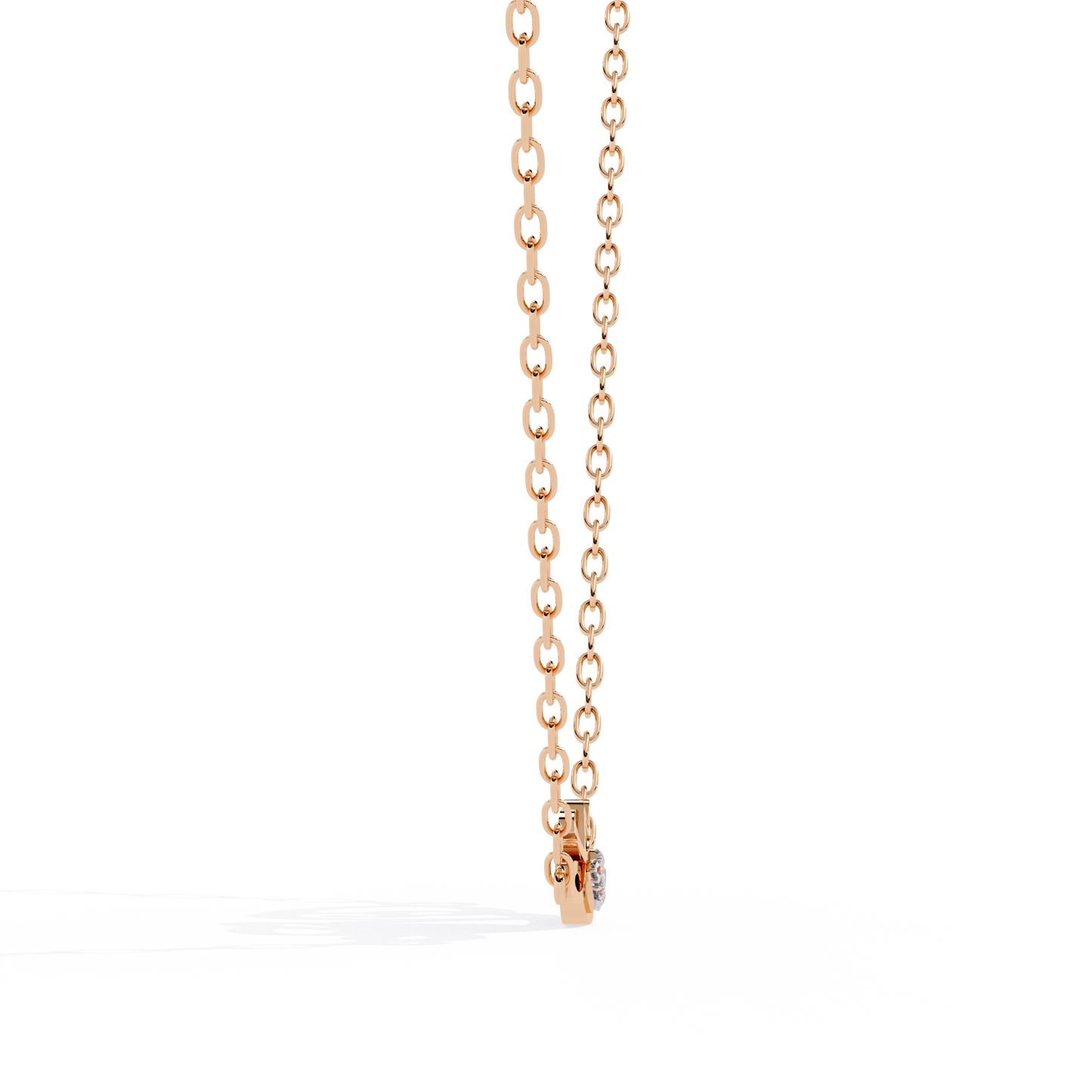 lab grown diamond heart solitaire pendant in rose gold – for sale online in India
