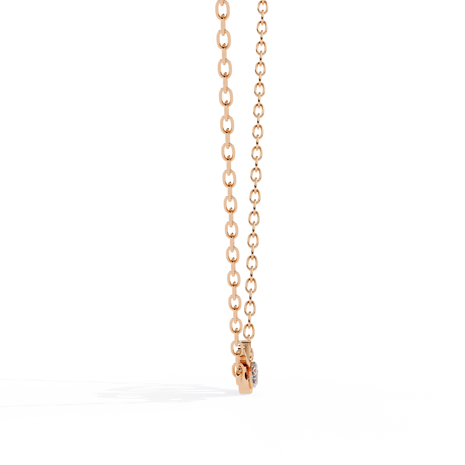 lab grown diamond heart solitaire pendant in rose gold – for sale online in India