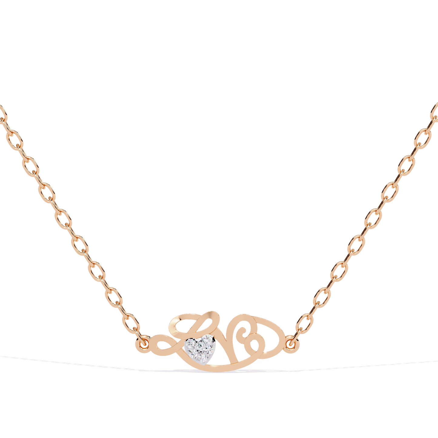 rose gold pendant with solitaire lab grown diamond – shop India online