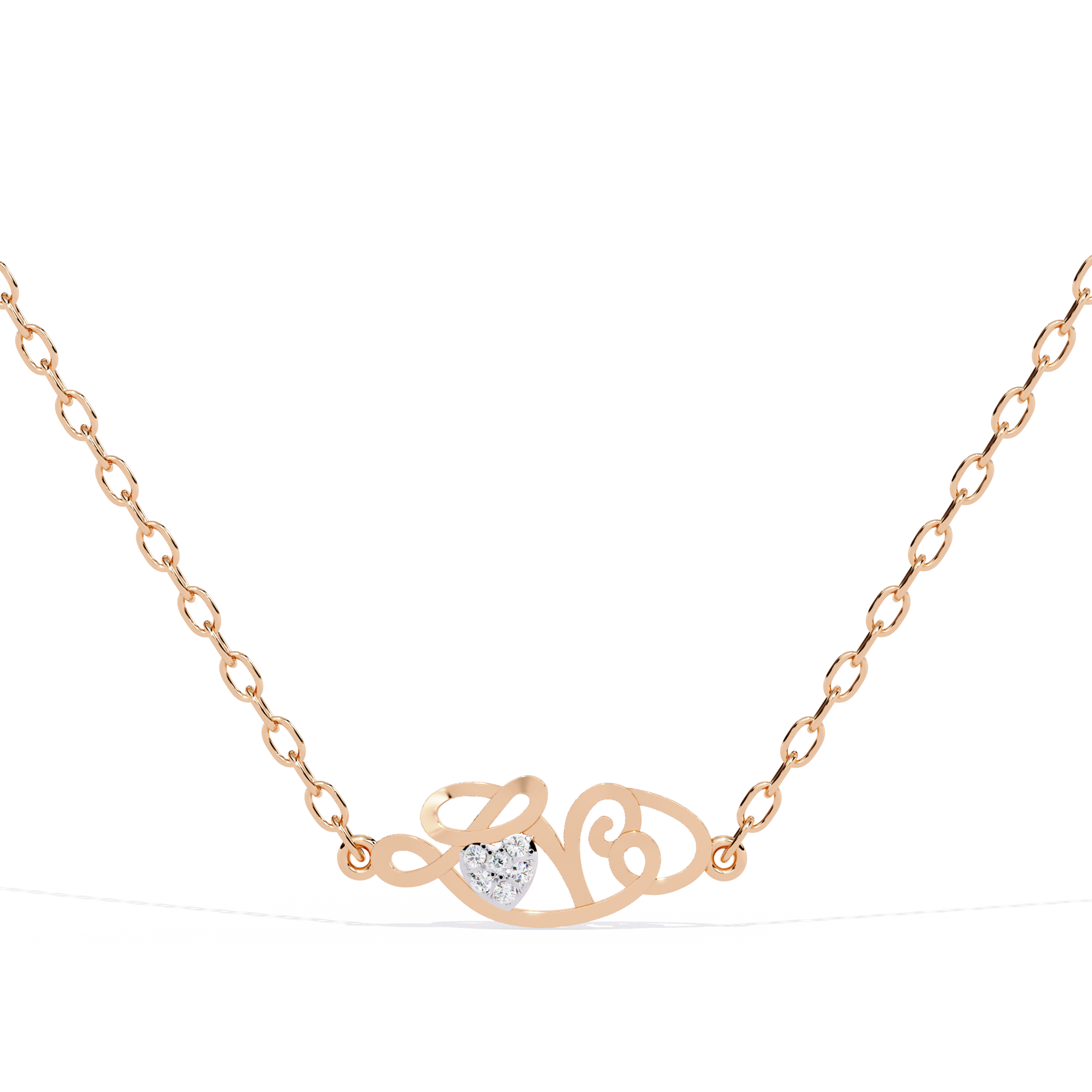 rose gold pendant with solitaire lab grown diamond – shop India online