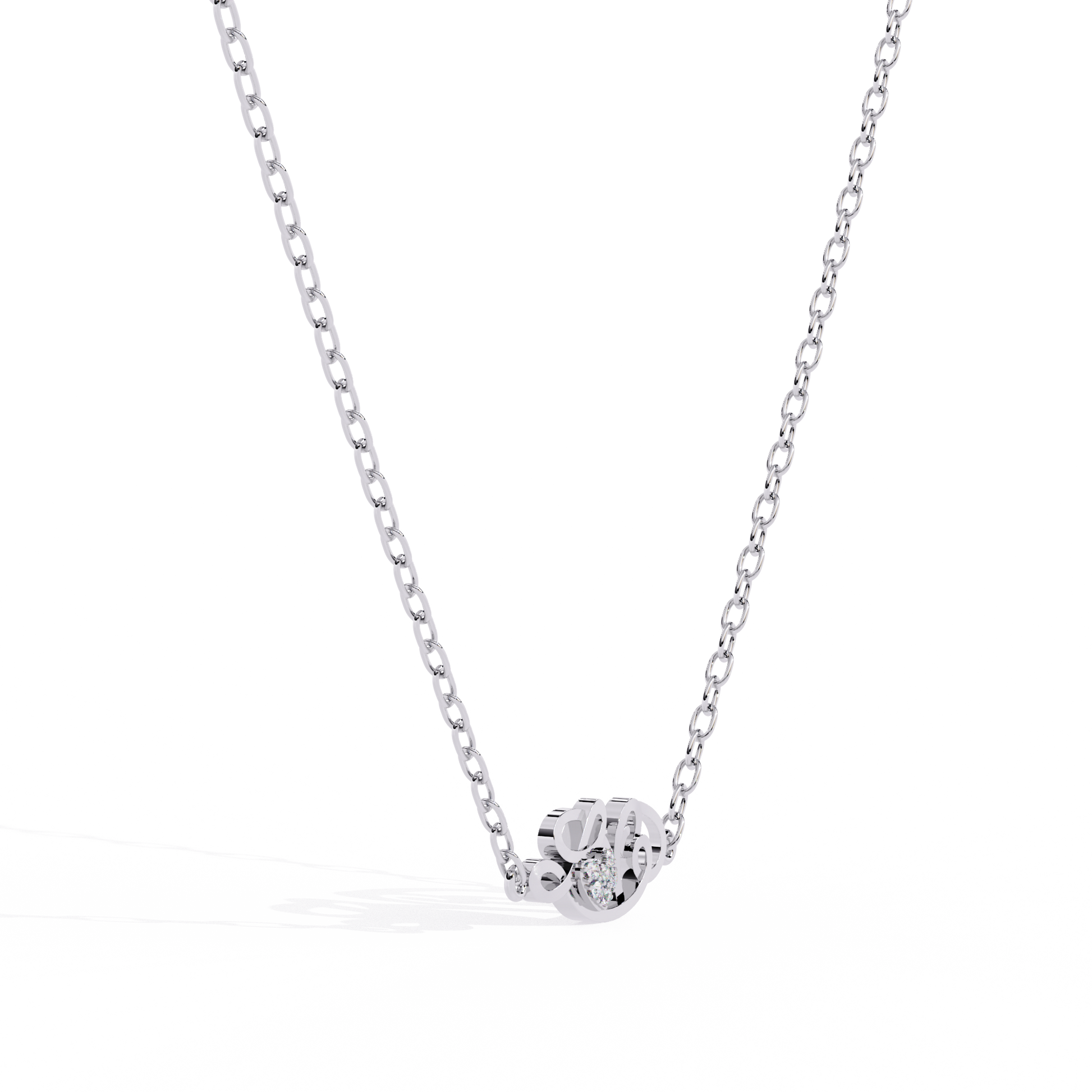 white gold heart shape solitaire pendant with lab grown diamond – for sale in India