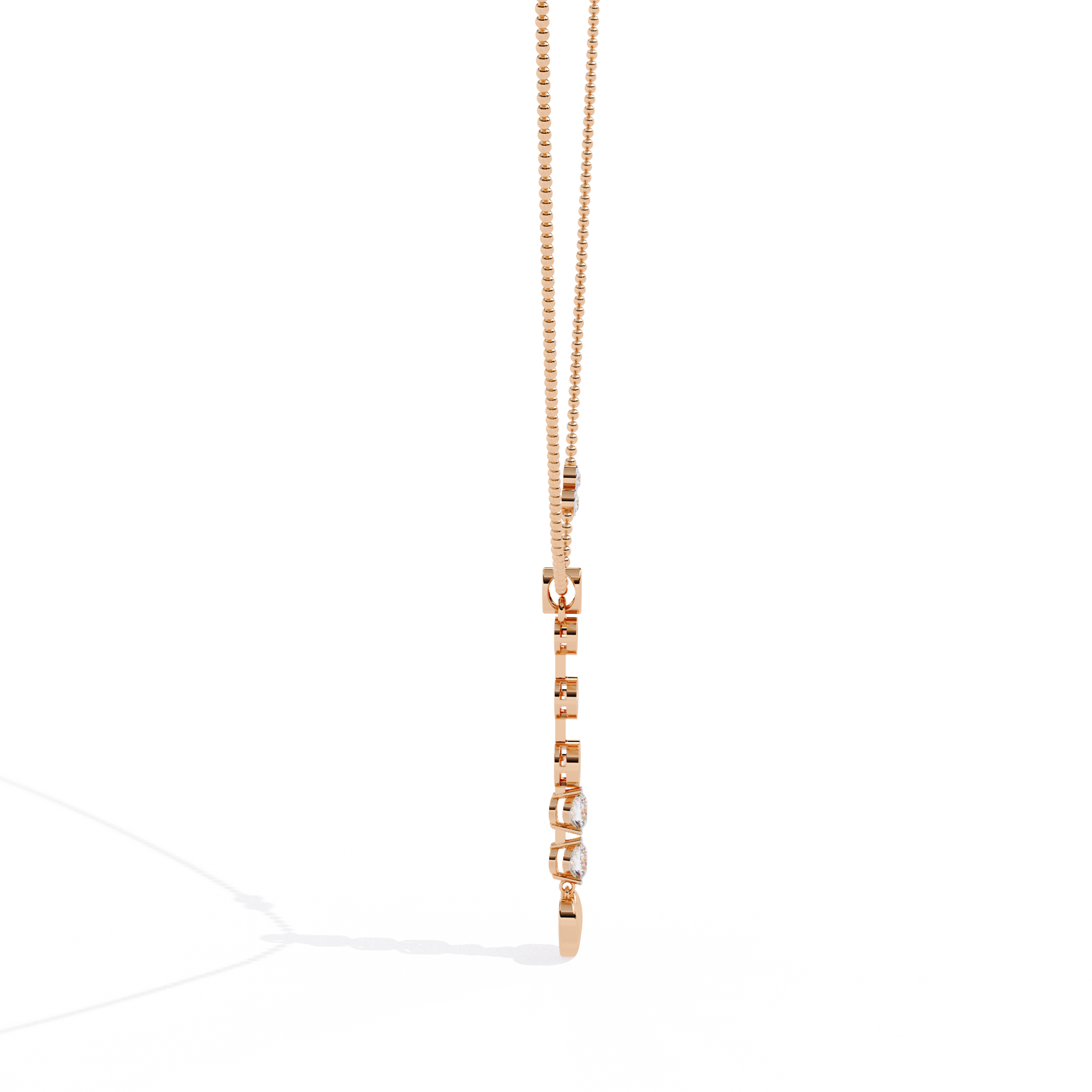 lab grown diamond heart pendant with vertical drop design – shop in India