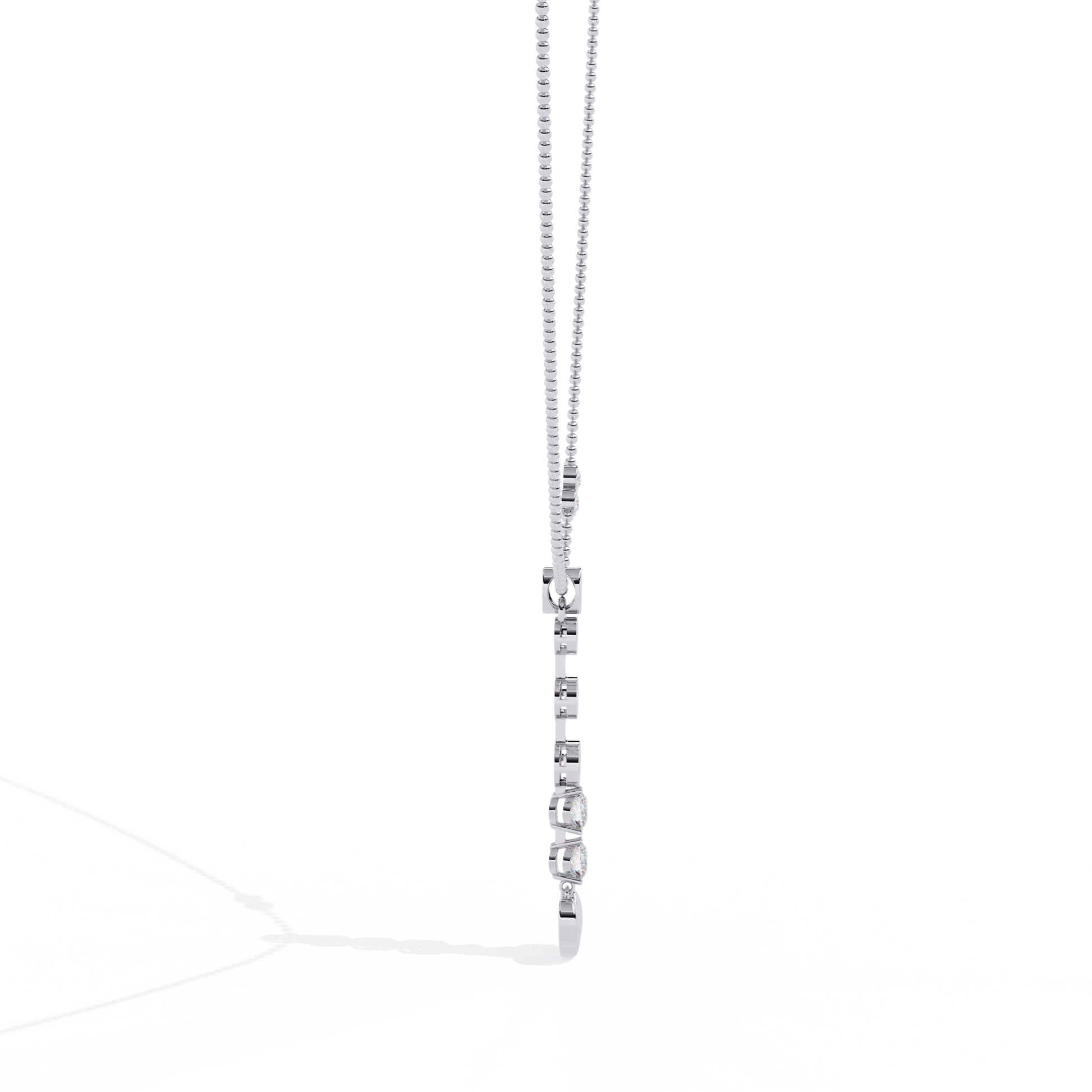 White gold vertical drop pendant for women – lab grown diamond India at best price