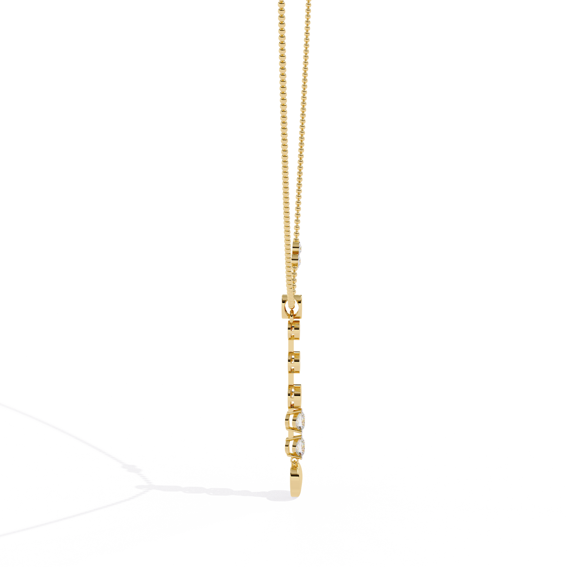 Shop lab diamond heart pendant in vertical style – buy online in India