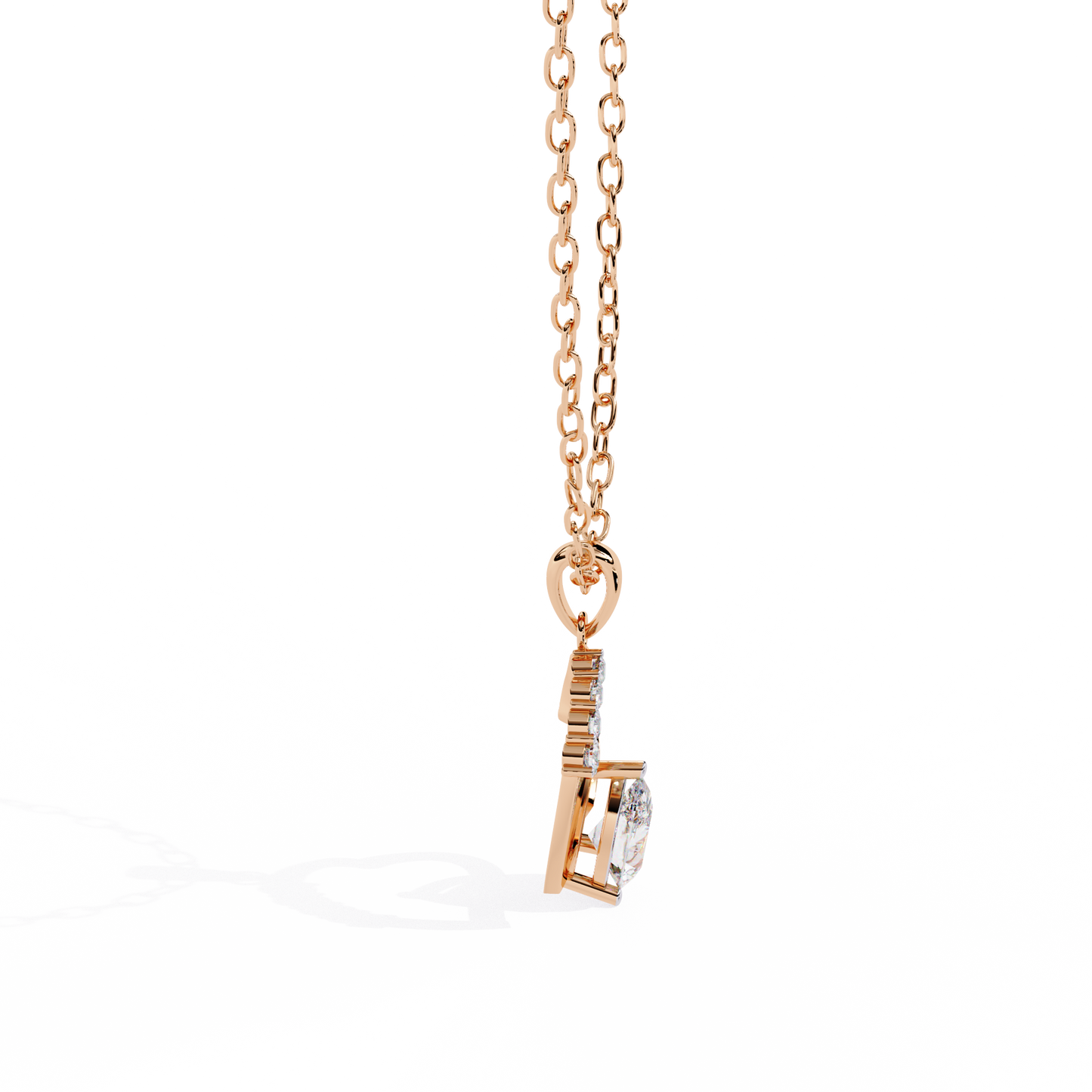 Rose gold heart pendant with lab grown diamond – shop online India