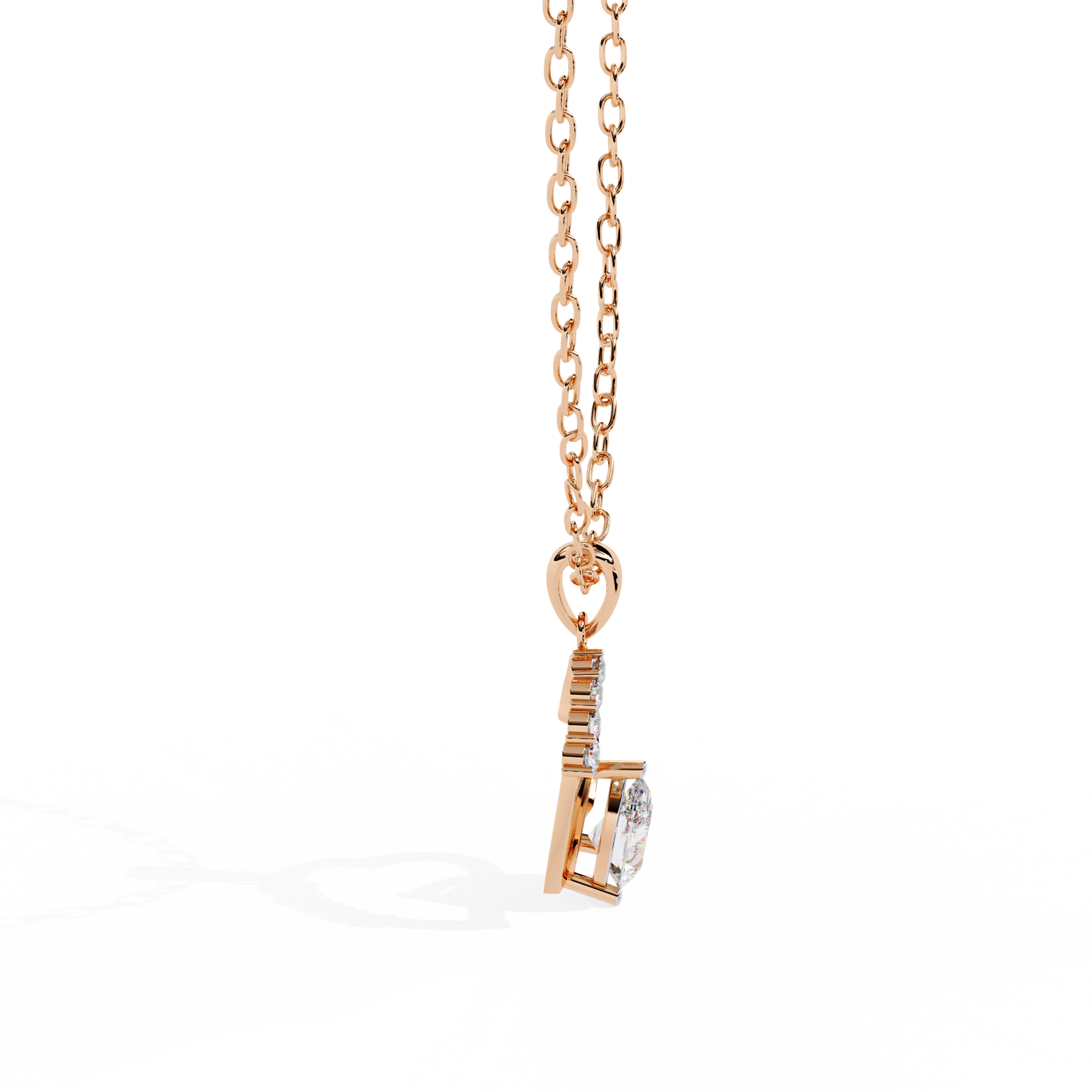 Rose gold heart pendant with lab grown diamond – shop online India