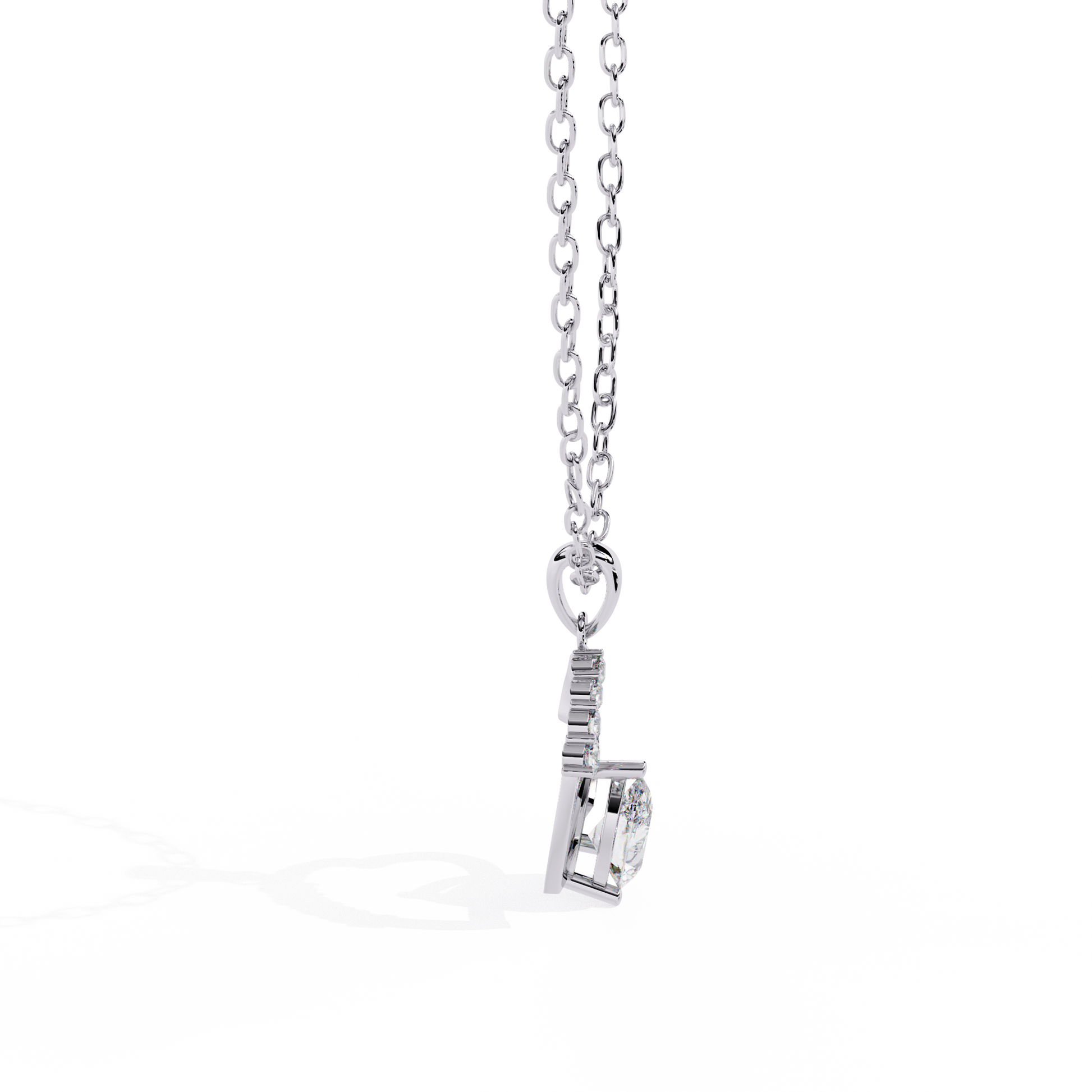 Shop white gold heart pendant with solitaire diamond – online in India