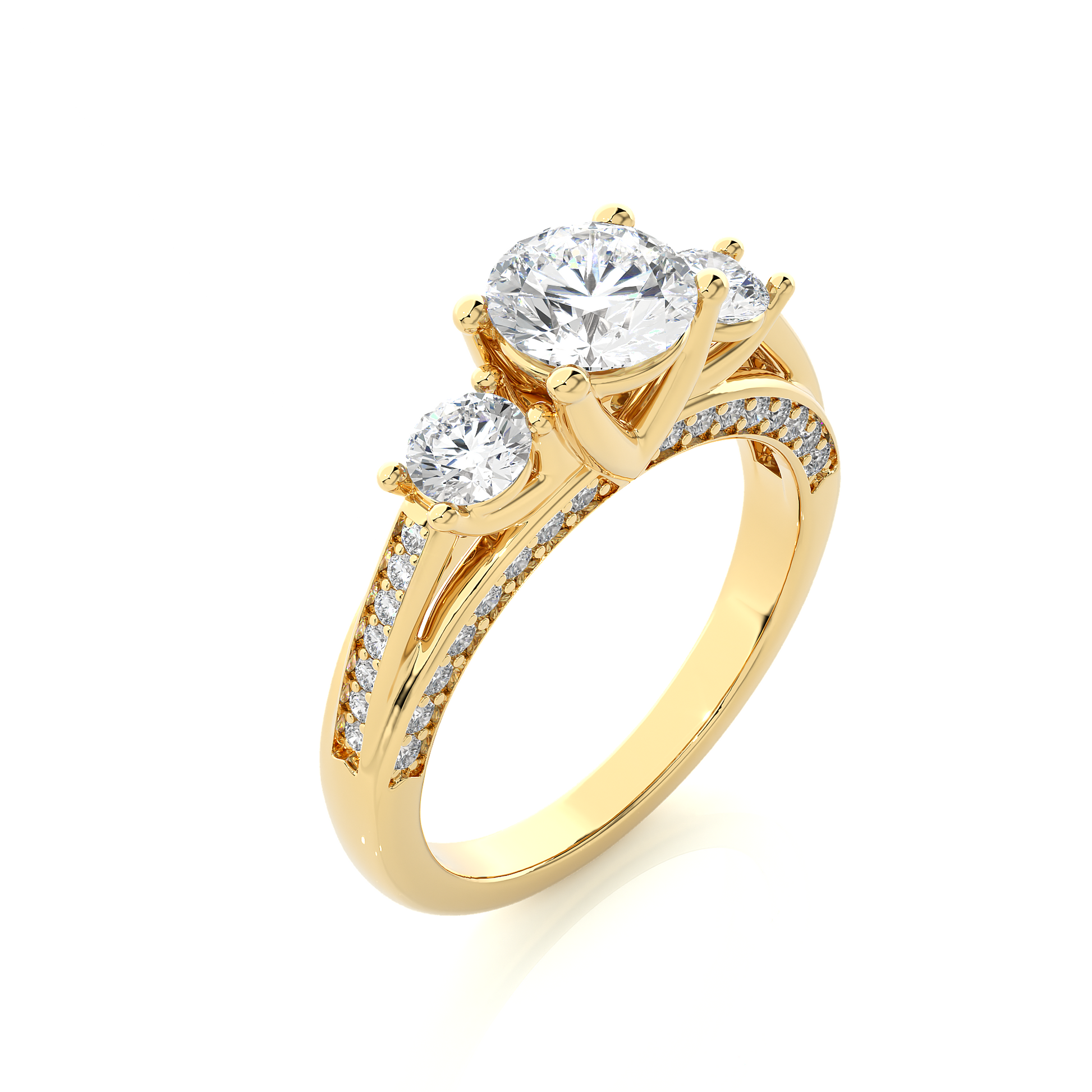 Steadfast Union Ring - Premium Trilogy Ring Made with Lab Grown Diamond and Gold