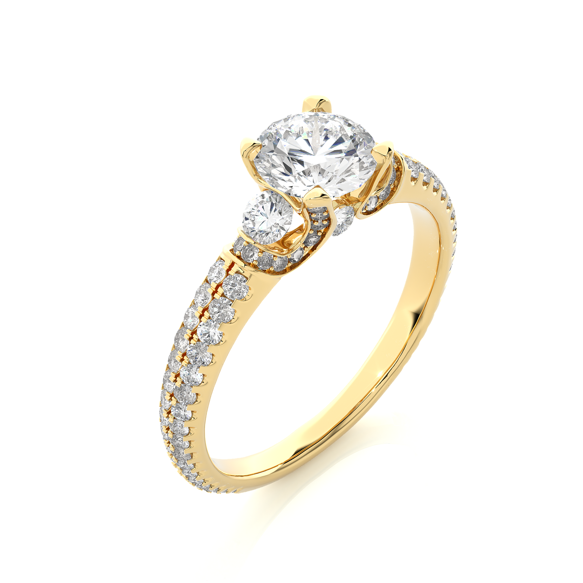 Sublime Trust Ring - Trilogy Ring made with Lab Grown Diamond and Gold