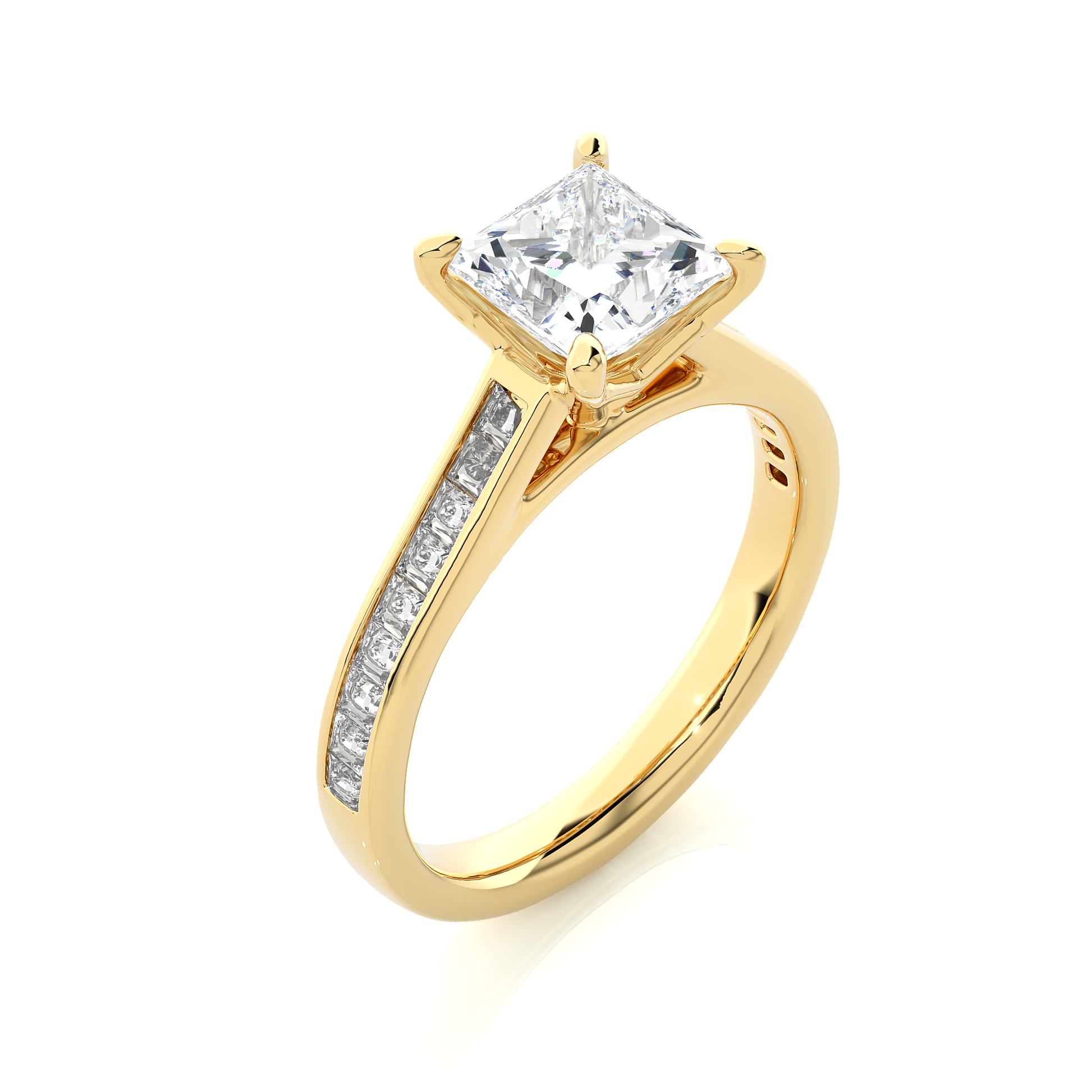 1.5+0.46 Ct Princess Diamond Ring