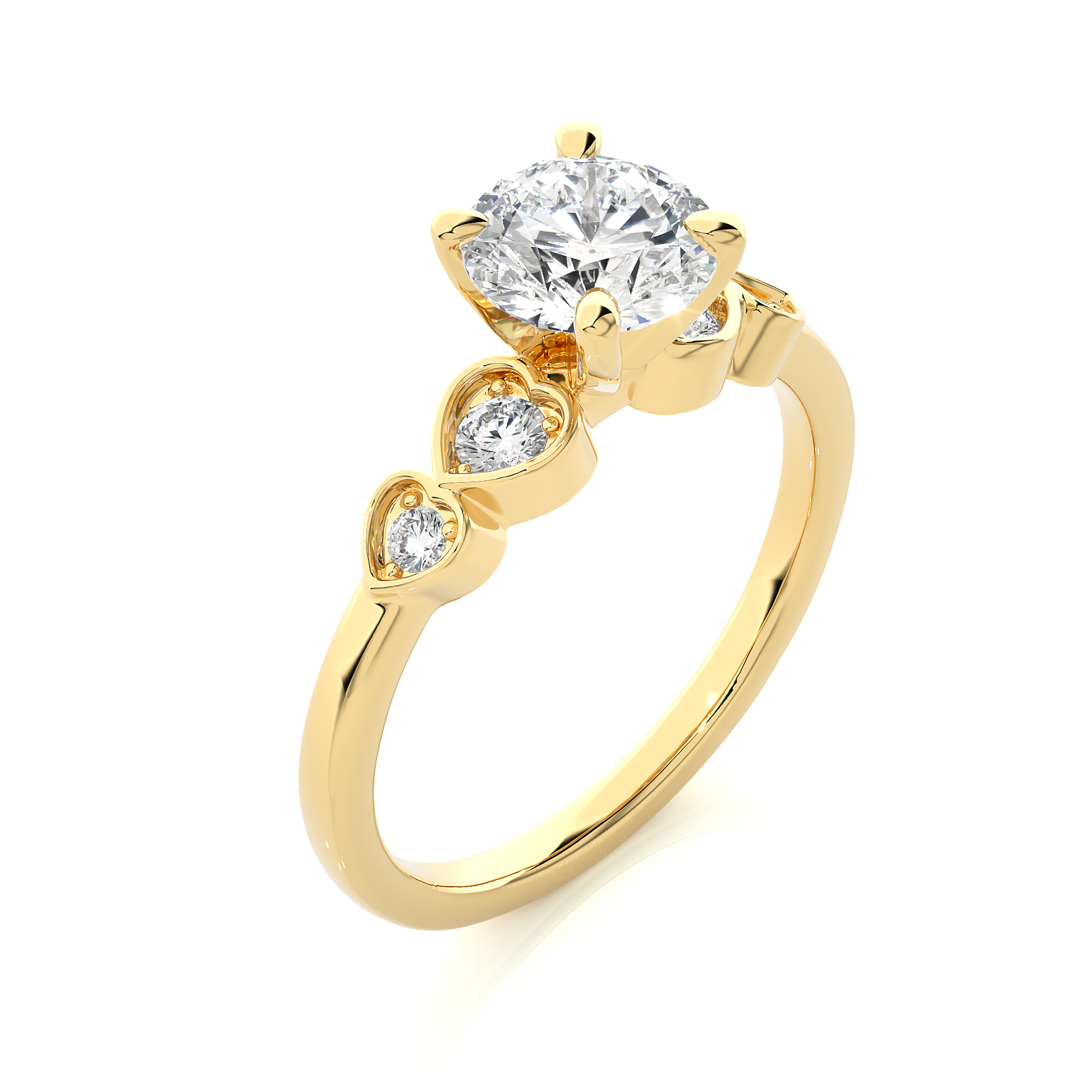 1.1+0.16 Ct Round Diamond Ring