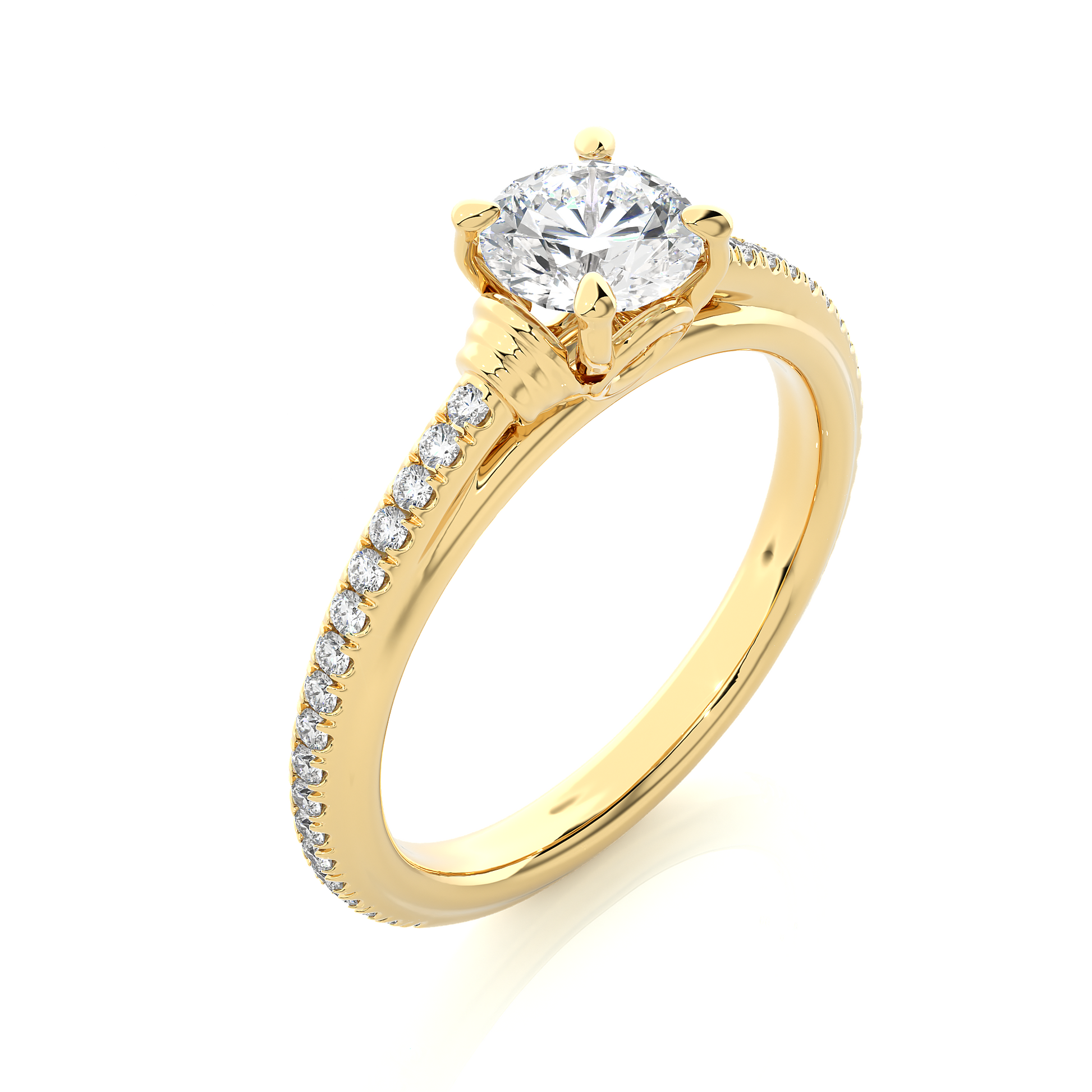 1+0.23 Ct Round Diamond Ring