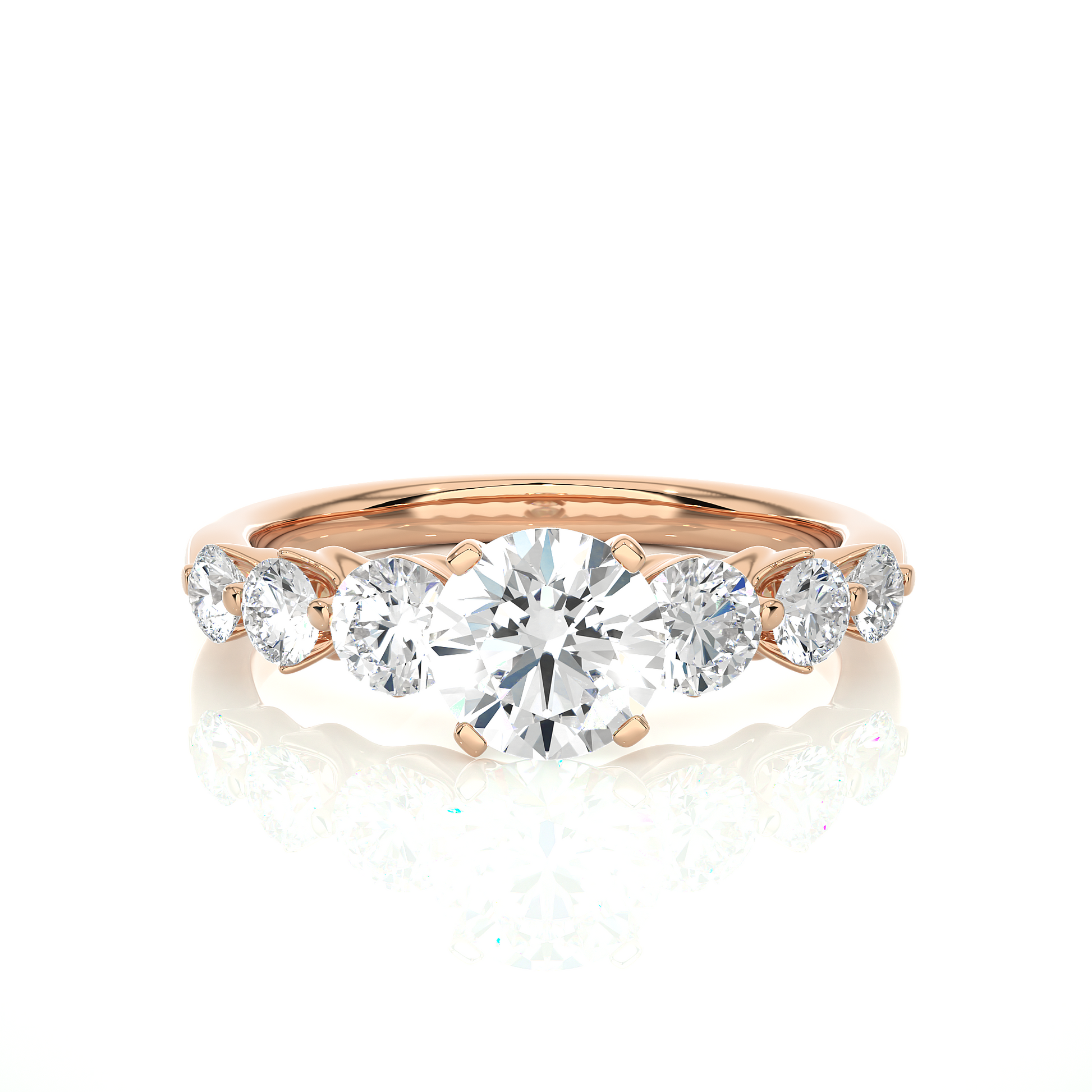 0.7+0.41+0.20+0.16 Ct Round Diamond Ring