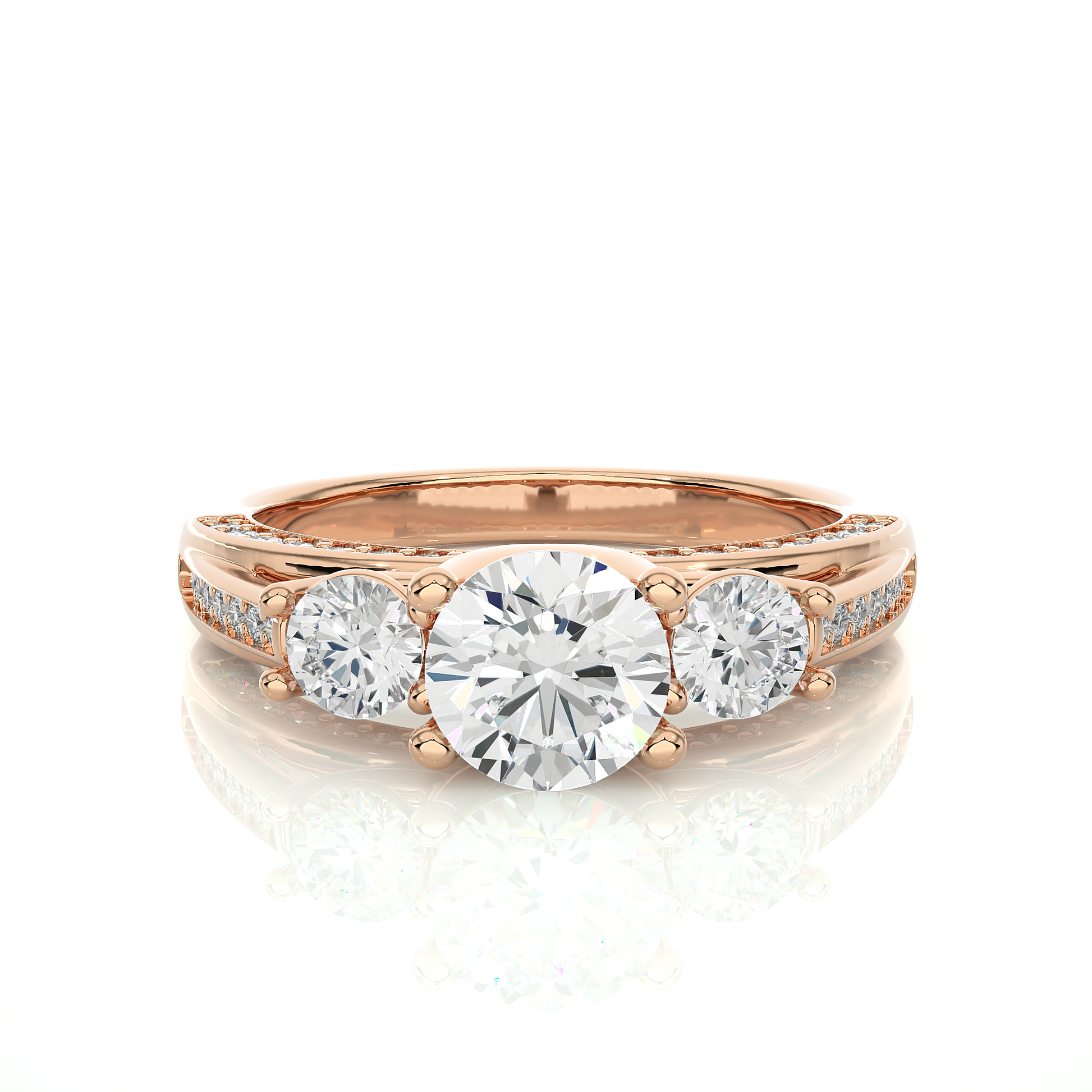 Steadfast Union Ring - Premium Trilogy Ring Made with Lab Grown Diamond and Gold