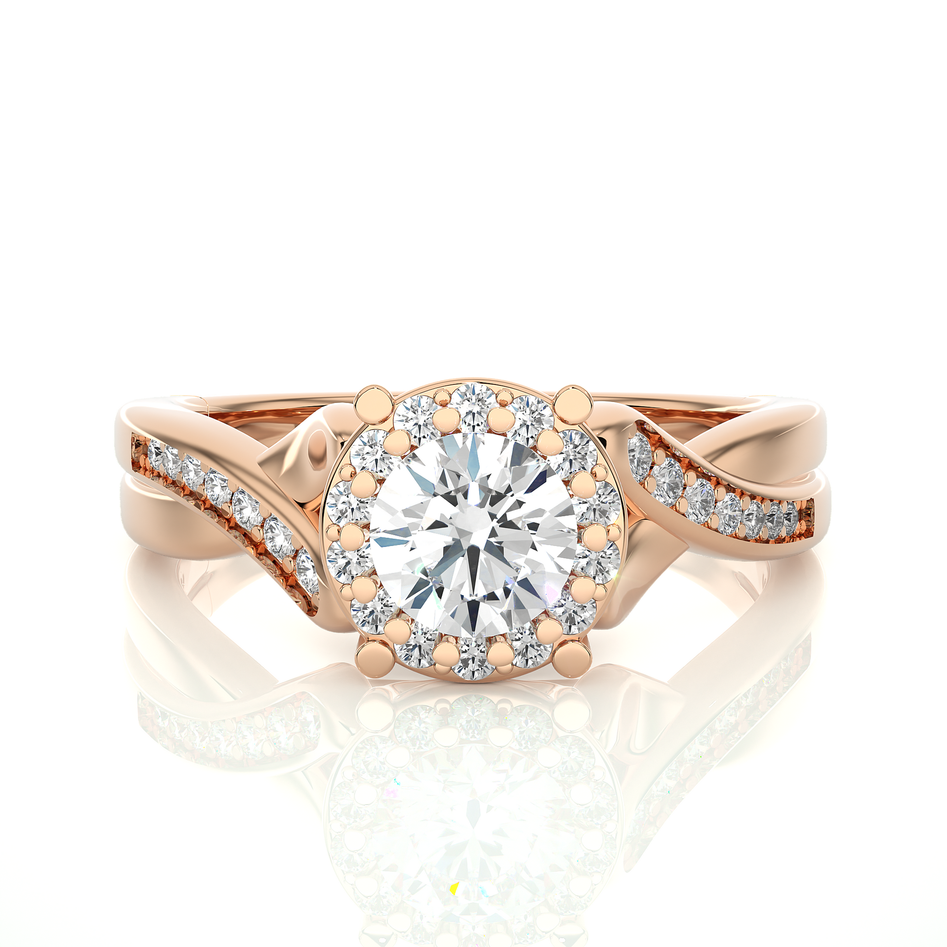 0.6+0.24 Ct Round Diamond Ring