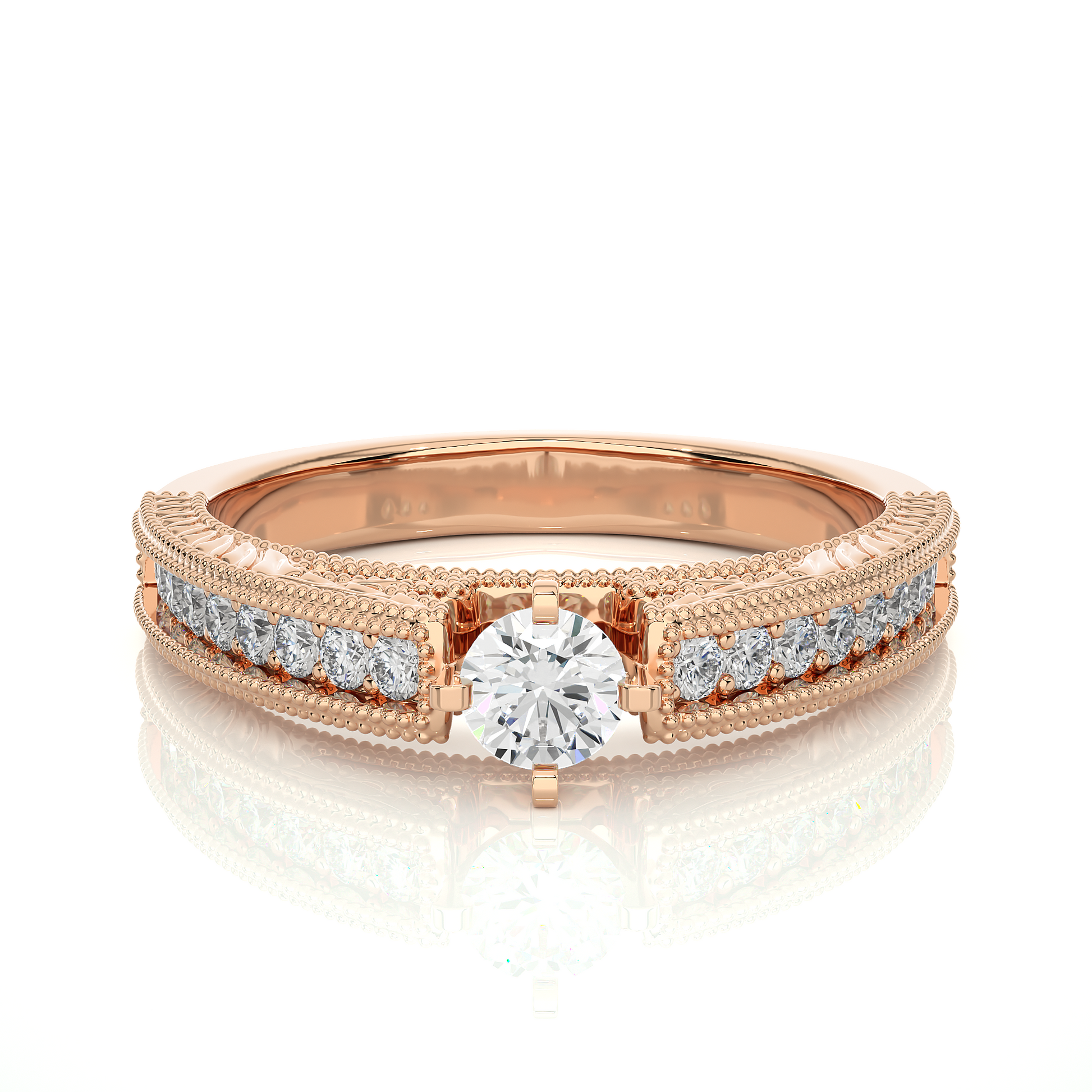 0.20+0.28 Ct Round Diamond Ring
