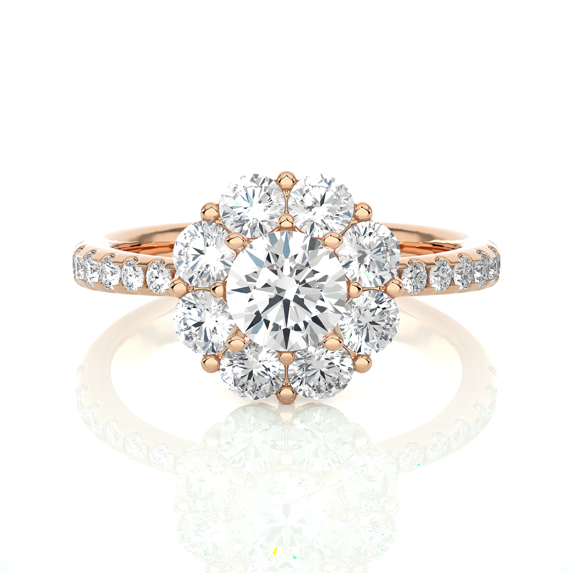 0.6+0.81+0.25 Ct Round Diamond Ring