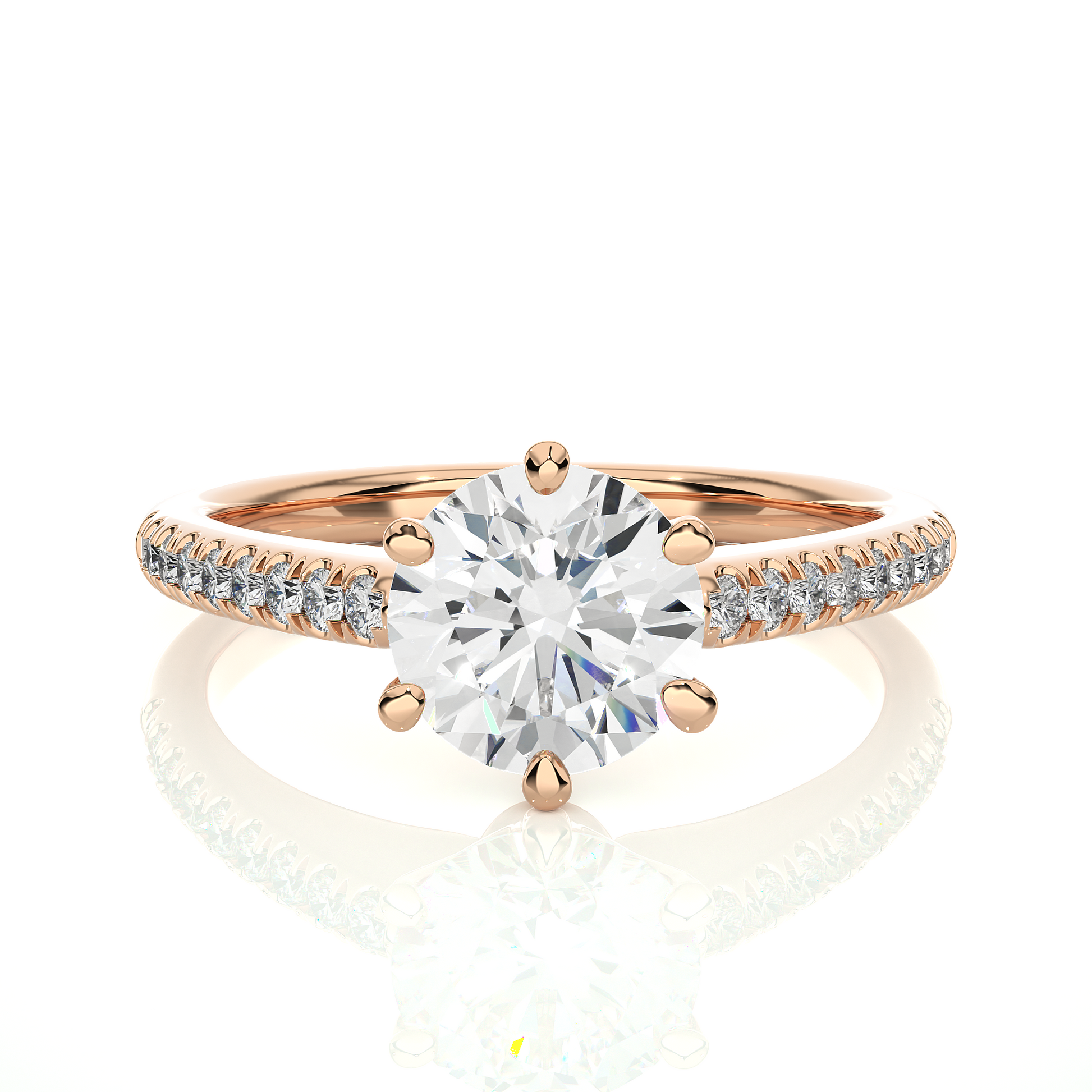 1.3+0.18 Ct Round Diamond Ring