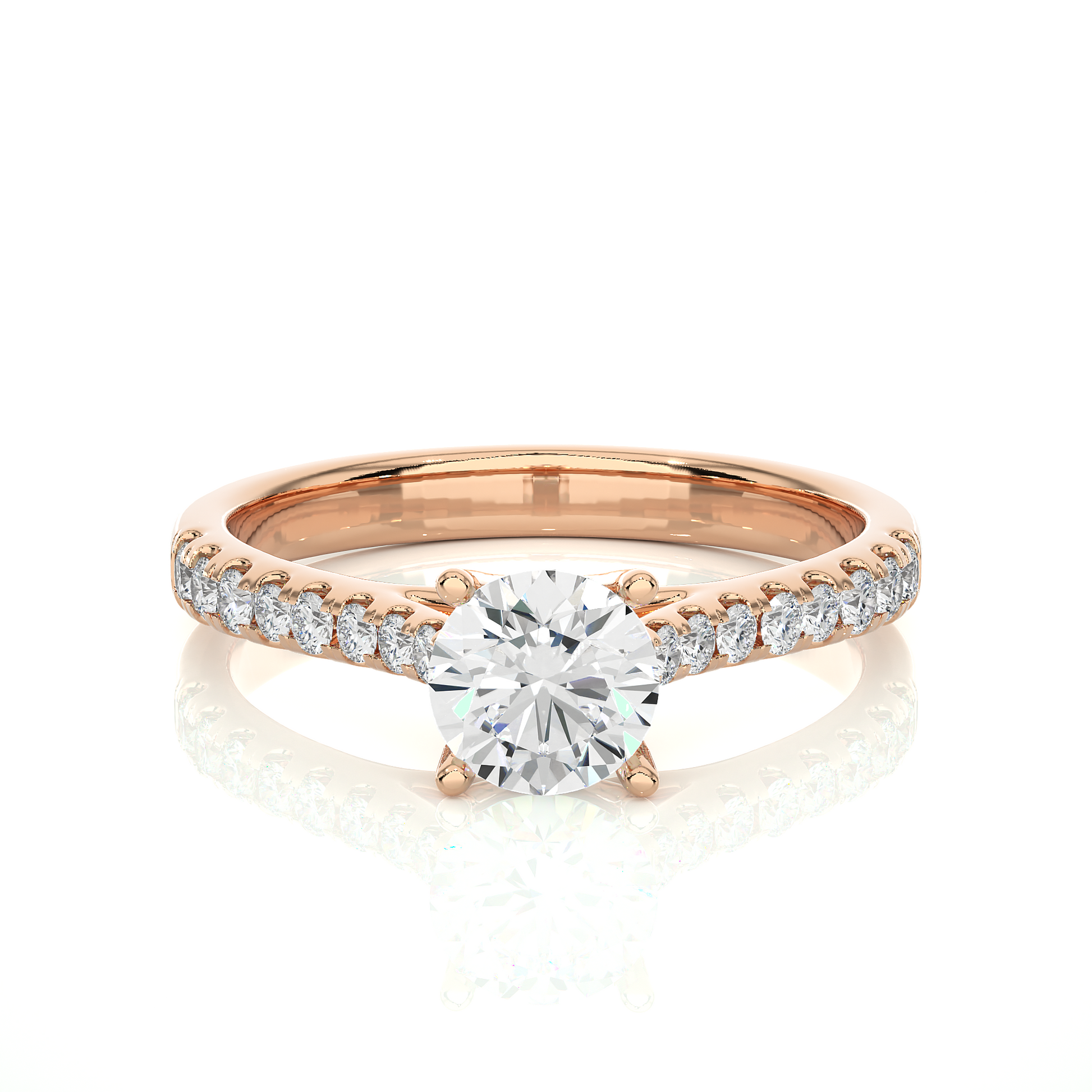 0.6+0.26 Ct Round Diamond Ring