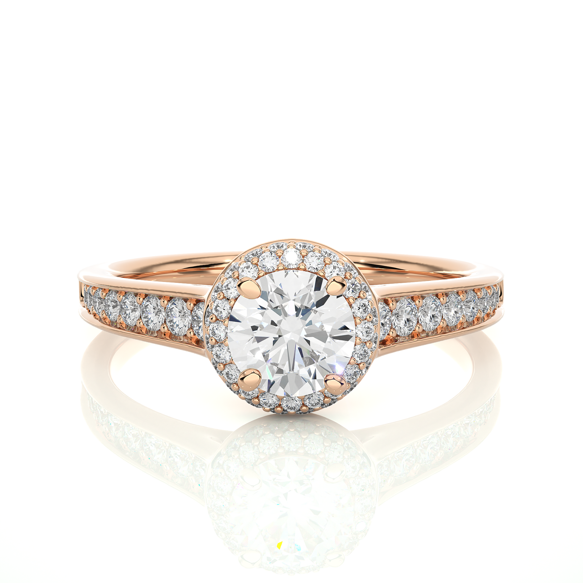 0.6+0.34 Ct Round Diamond Ring