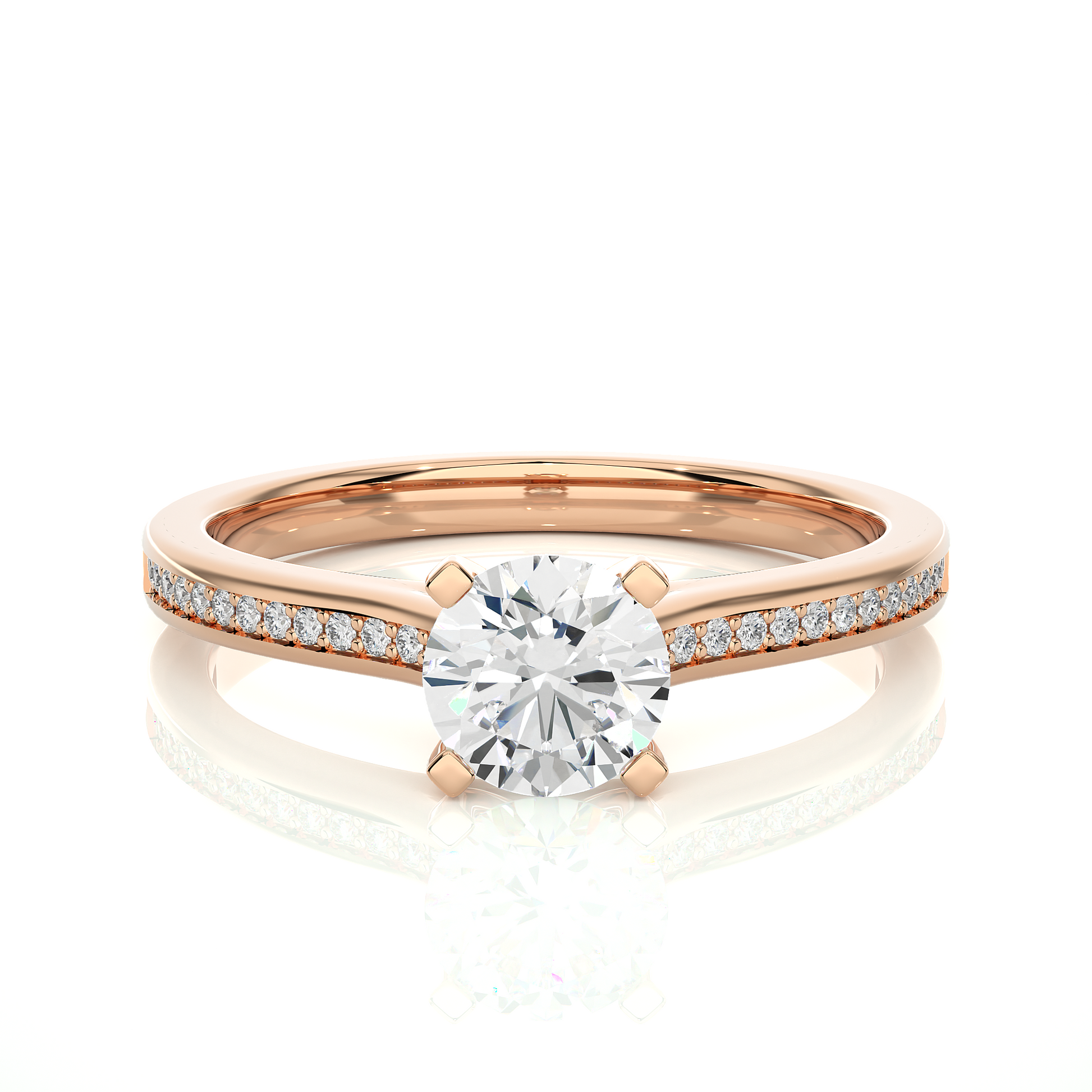 0.7 + 0.09  Ct Round Diamond Ring