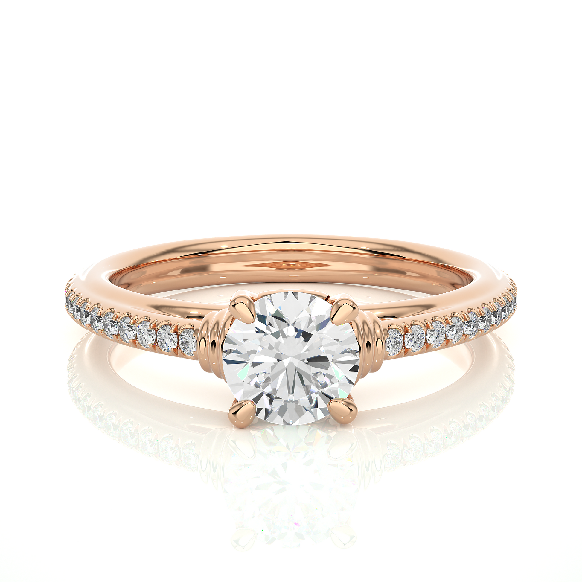 1+0.23 Ct Round Diamond Ring