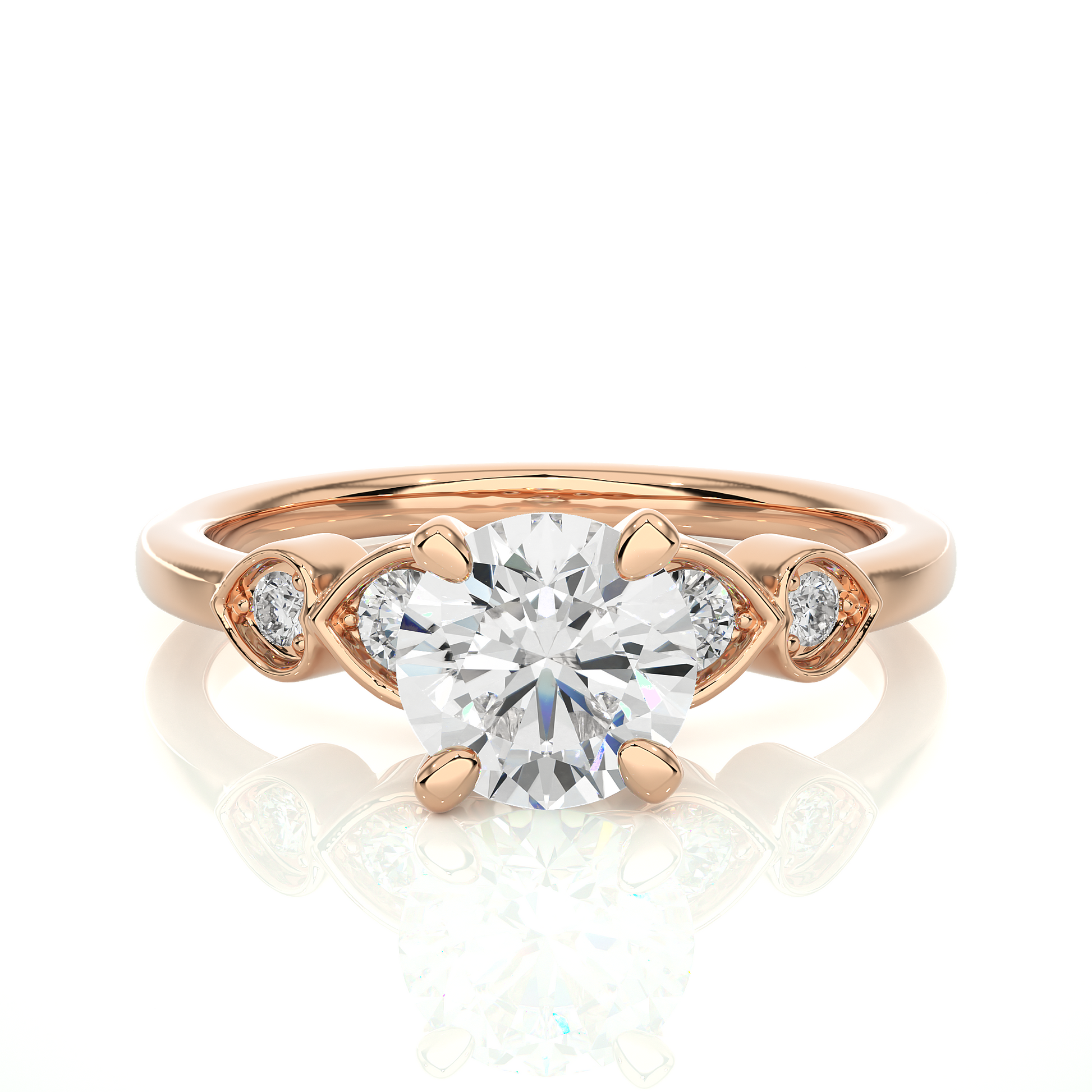 1.1+0.16 Ct Round Diamond Ring
