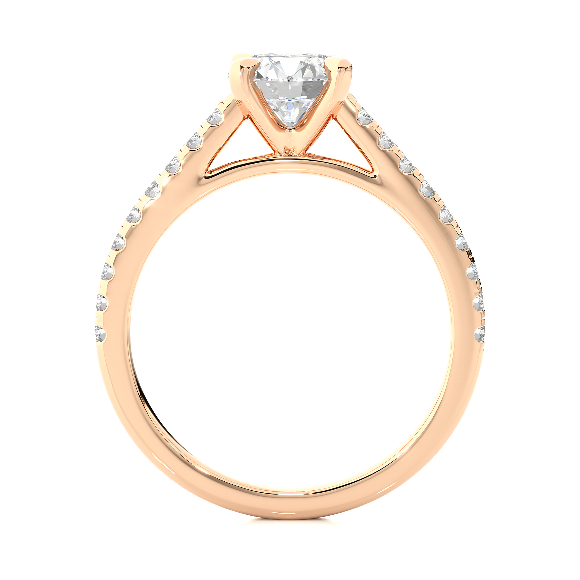 1.1+0.28 Ct Round Diamond Ring