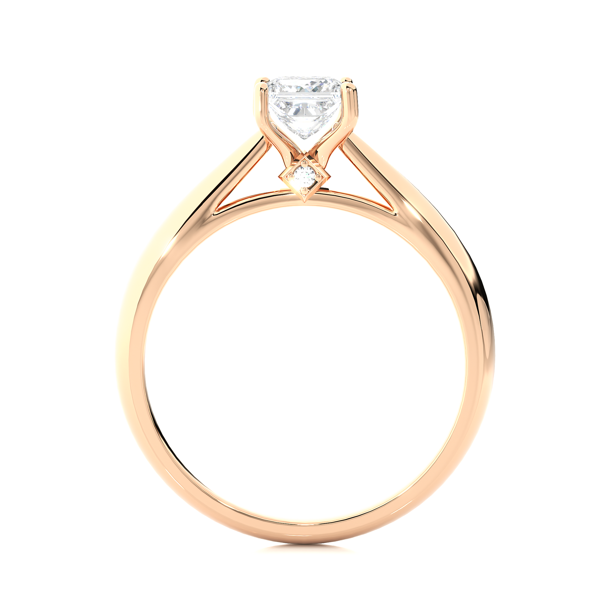 Round + Princess Diamond Ring – Elegant Diamond Pairing in Gold